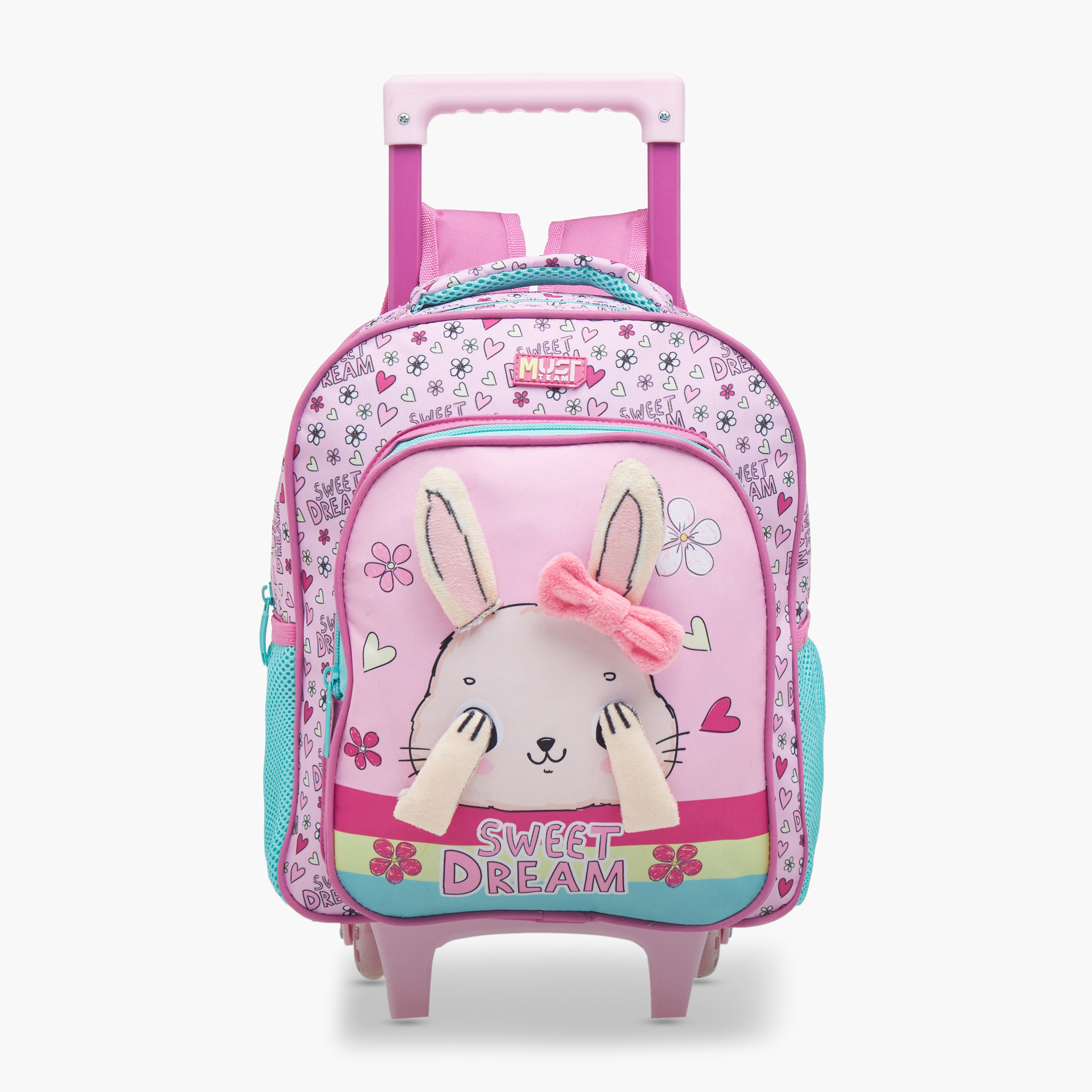 MUST Animal Print 3-Piece School Trolley Bag Set for Girls 2-5 Years with Lunch Bag and Pencil Pouch -school-bagsandbackpacks-trolleybags-image-2