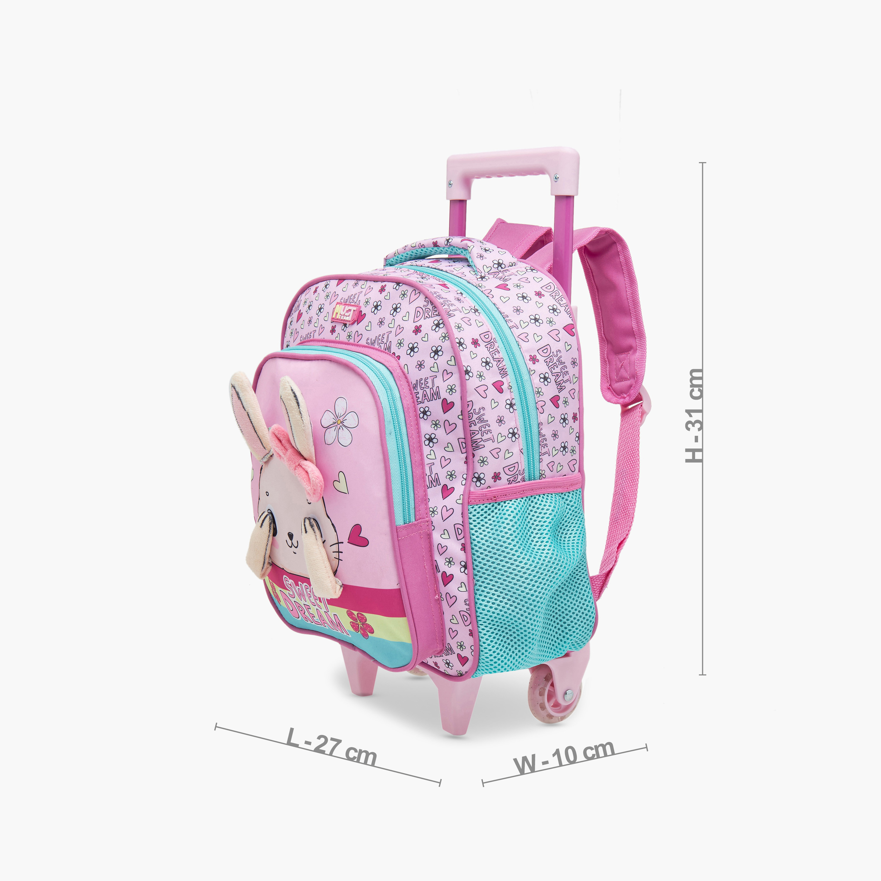 MUST Animal Print 3-Piece School Trolley Bag Set for Girls 2-5 Years with Lunch Bag and Pencil Pouch -school-bagsandbackpacks-trolleybags-image-3