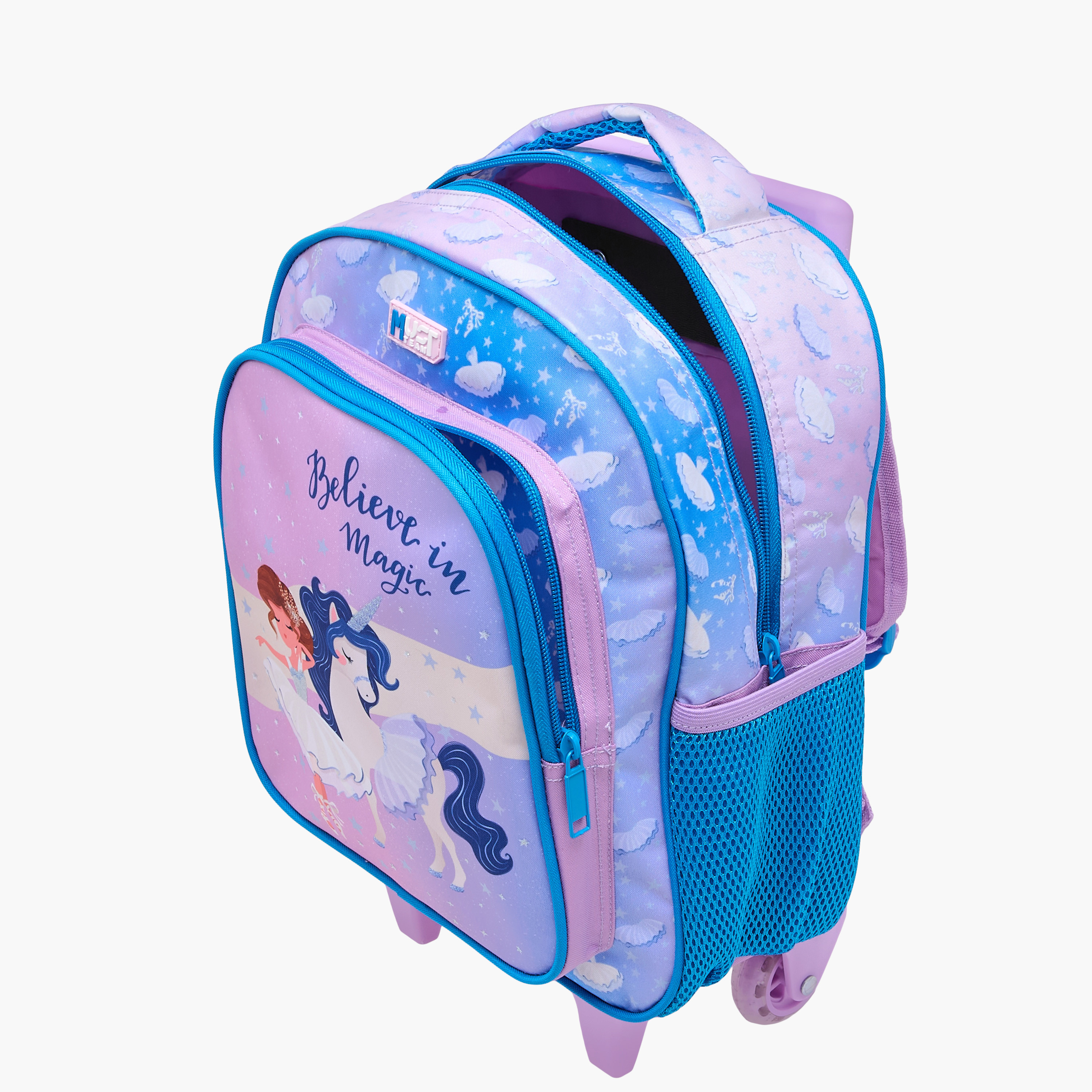 MUST Printed 3-Piece School Trolley Bag Set for Girls 2-5 Years with Lunch Bag and Pencil Pouch -school-bagsandbackpacks-trolleybags-image-3