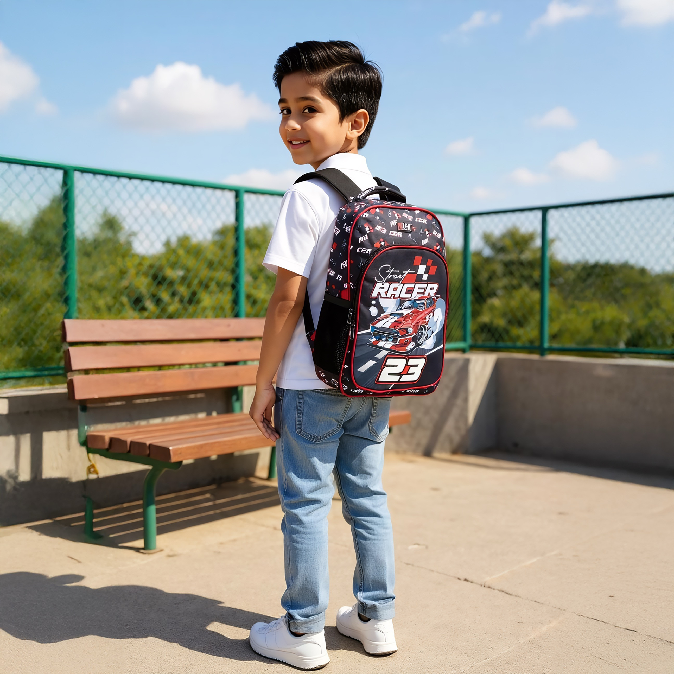 MUST 5-Piece Racer Print Backpack Set - 43x30x13 cms-school-bagsandbackpacks-sets-image-2