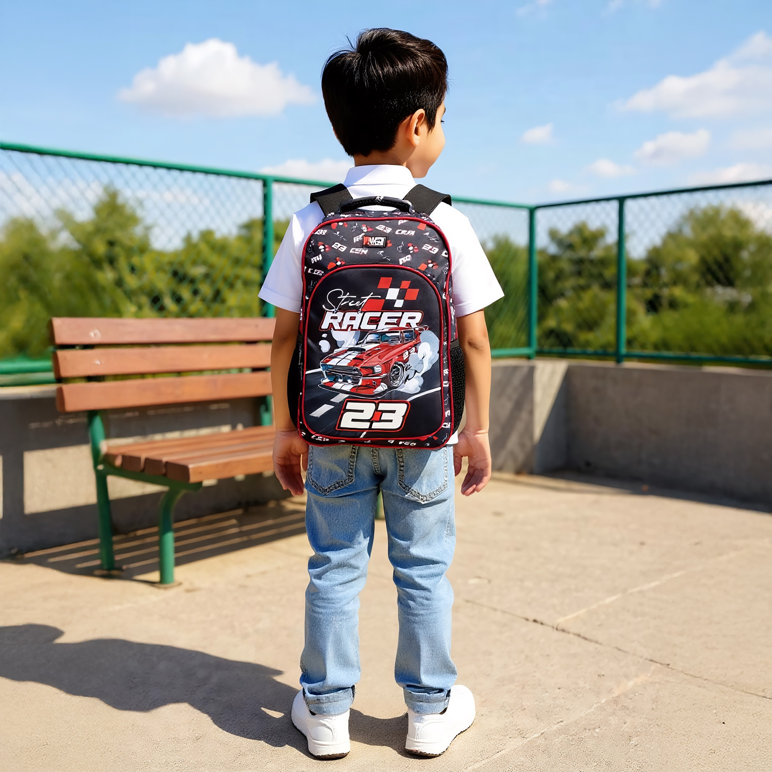 MUST 5-Piece Racer Print Backpack Set - 43x30x13 cms-school-bagsandbackpacks-sets-image-3