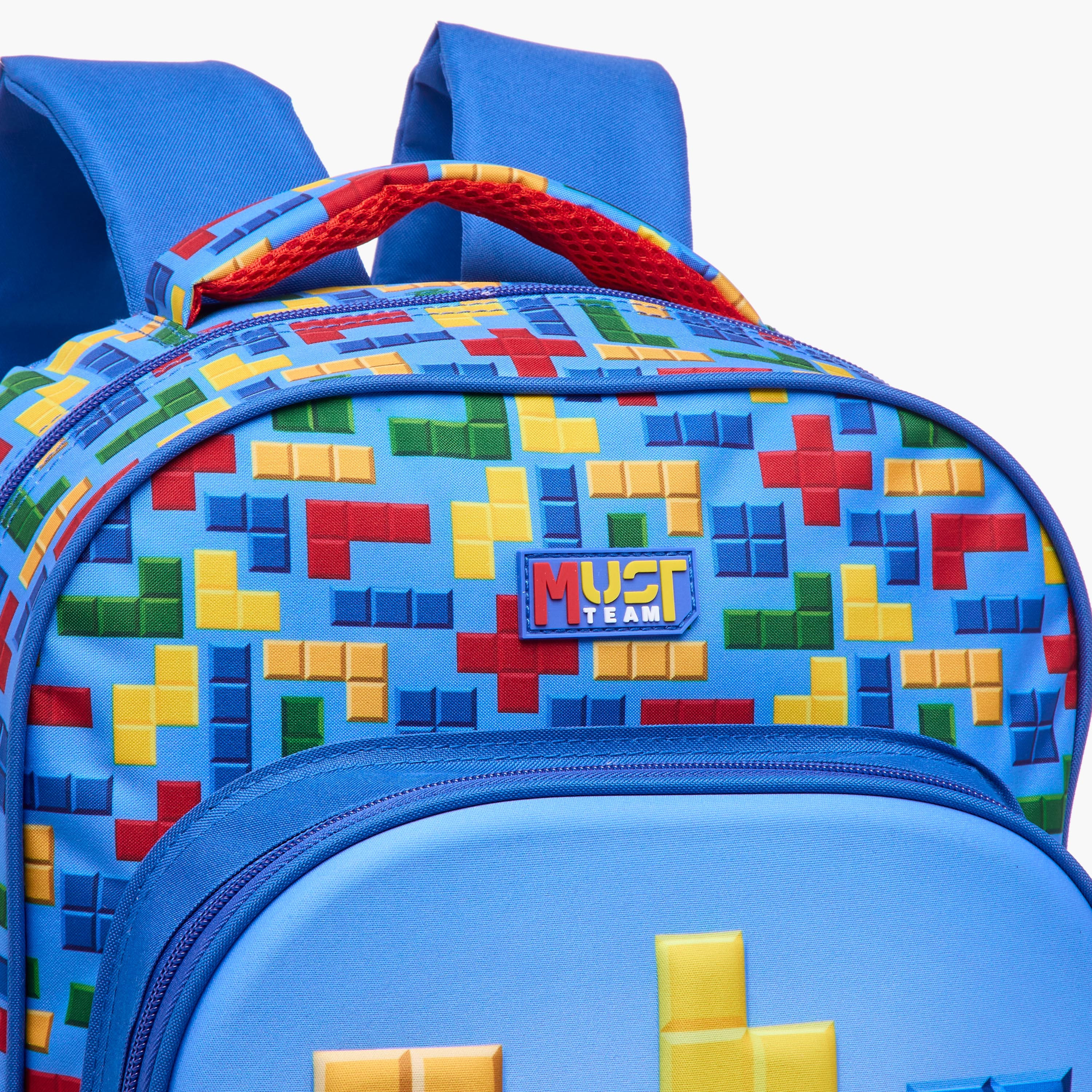 MUST 5-Piece Tetris Print 16-inch Backpack Set - 43x30x13 cms-school-bagsandbackpacks-sets-image-11