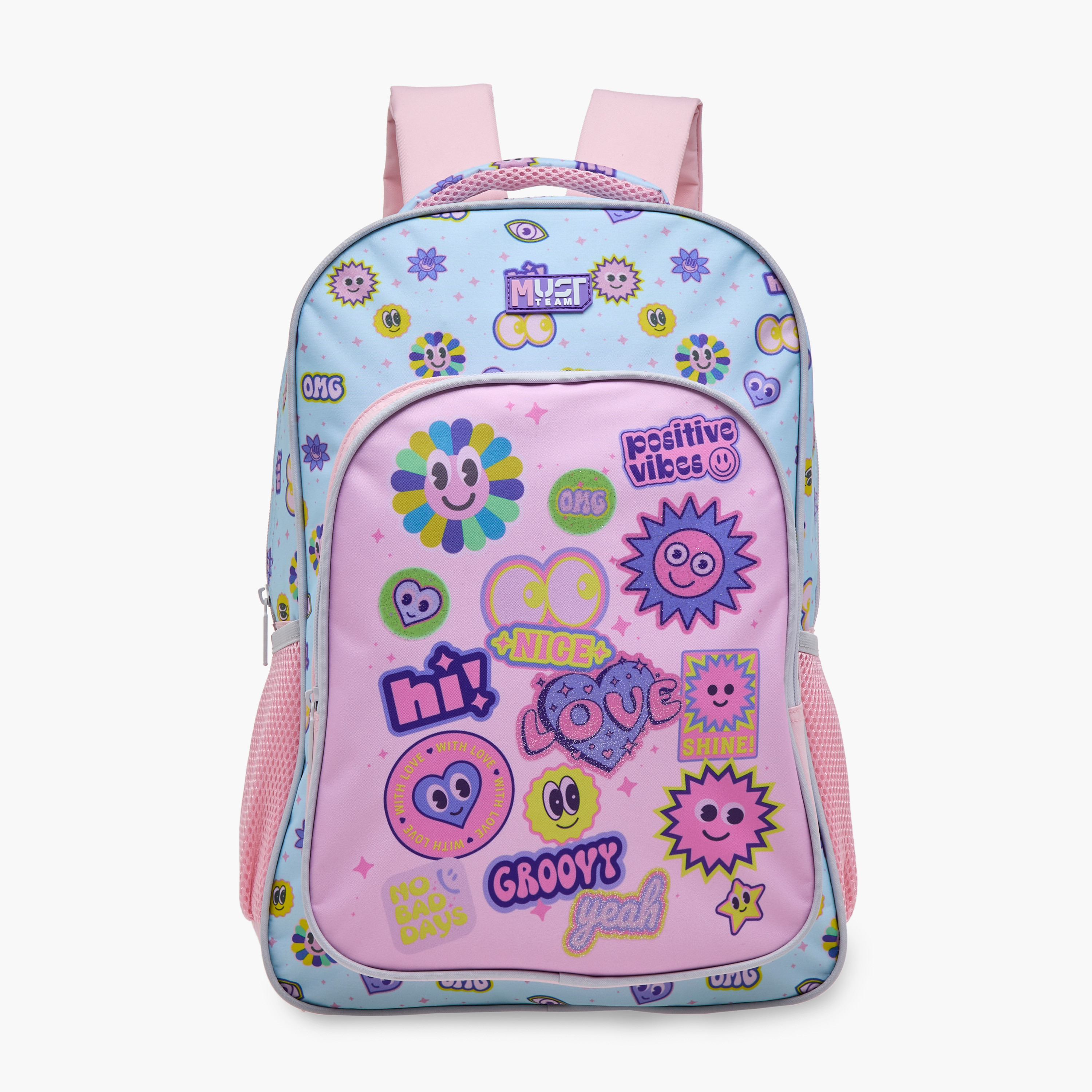 مجموعة شنطة ظهر ترولي 16 بوصة 5 قطع بطبعات من موست - 43x30x13 سم-school-bagsandbackpacks-trolleybags-image-2