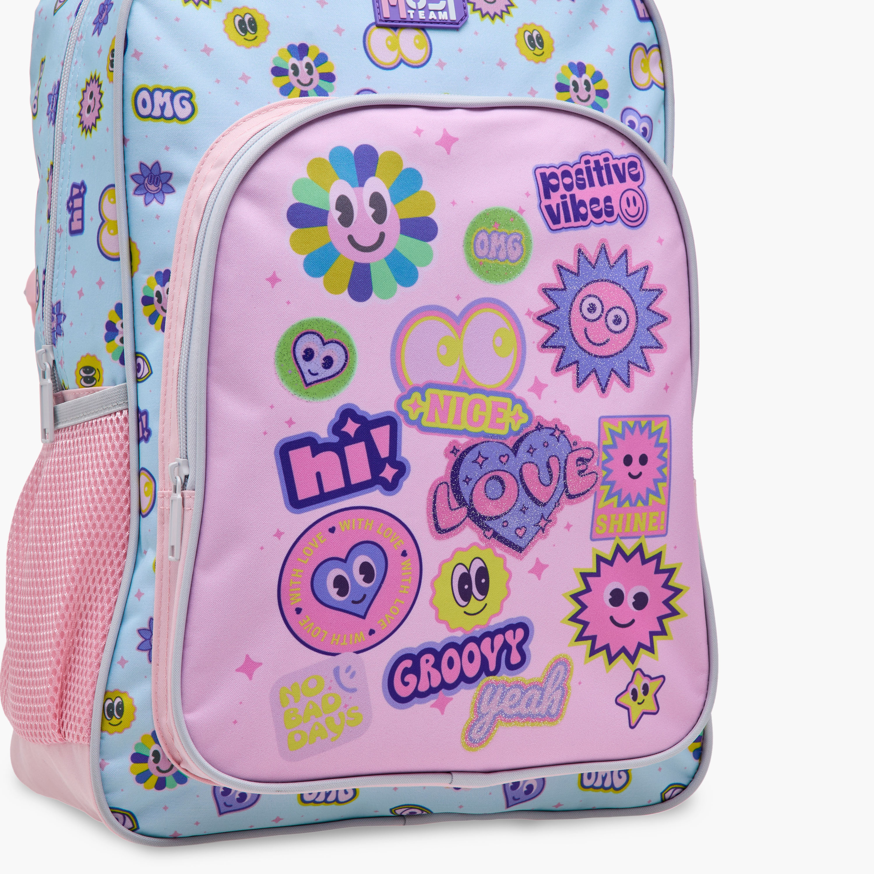 مجموعة شنطة ظهر ترولي 16 بوصة 5 قطع بطبعات من موست - 43x30x13 سم-school-bagsandbackpacks-trolleybags-image-8