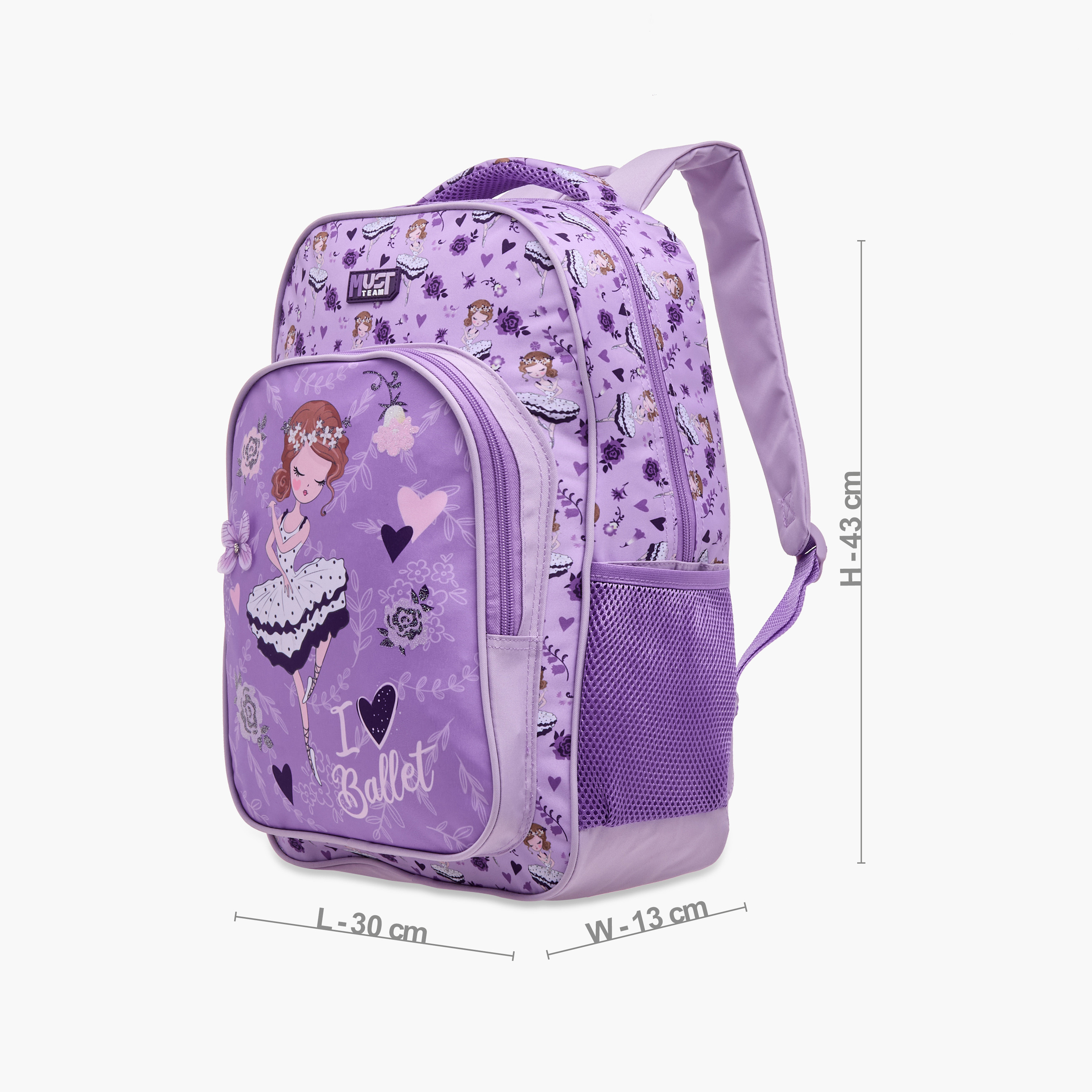 MUST 5-Piece Ballet Print 16-inch Trolley Backpack Set - 43x30x13 cms-school-bagsandbackpacks-sets-image-3