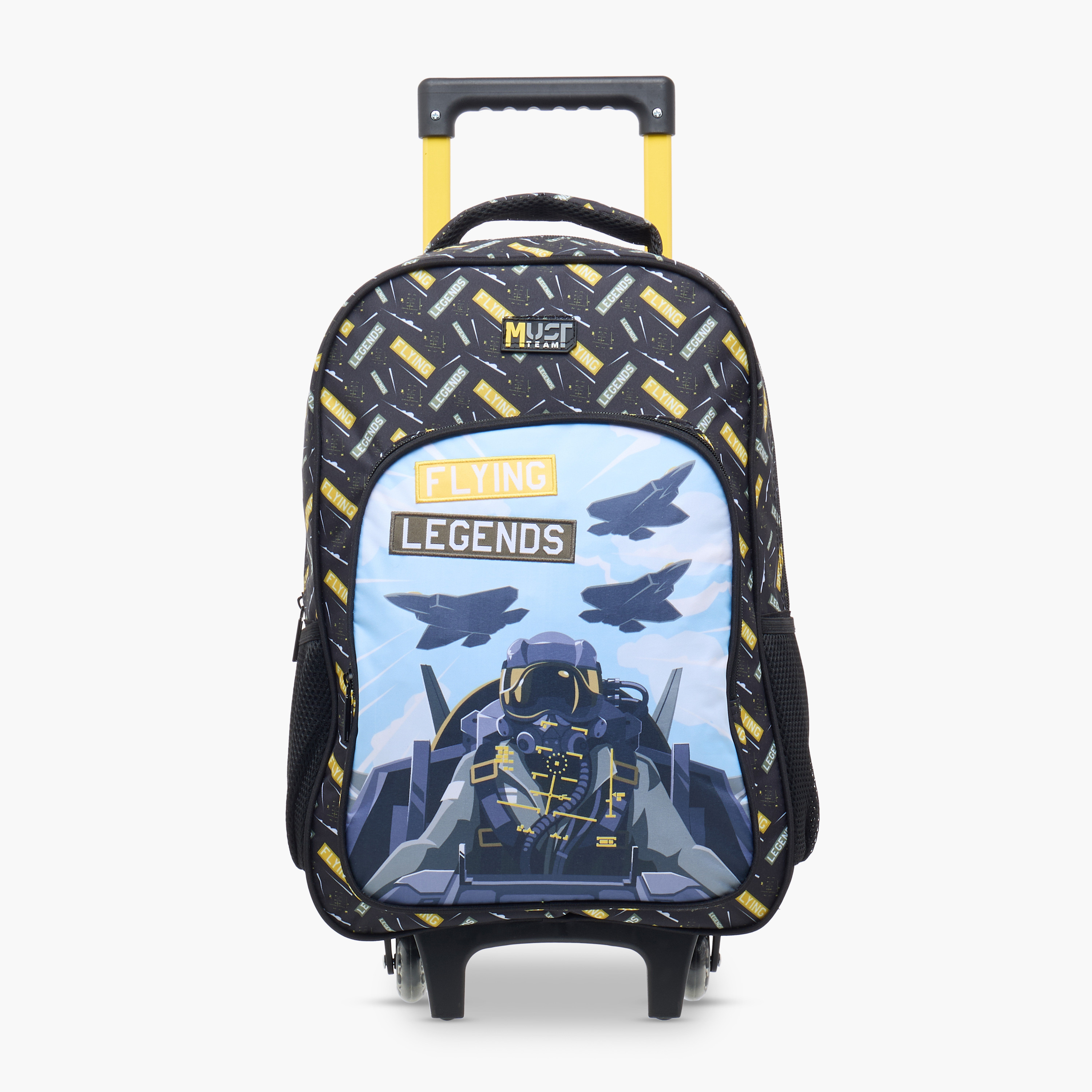 MUST 5-Piece Flying Legends Print 16-inch Trolley Backpack Set - 43x30x13 cms-school-bagsandbackpacks-trolleybags-image-4