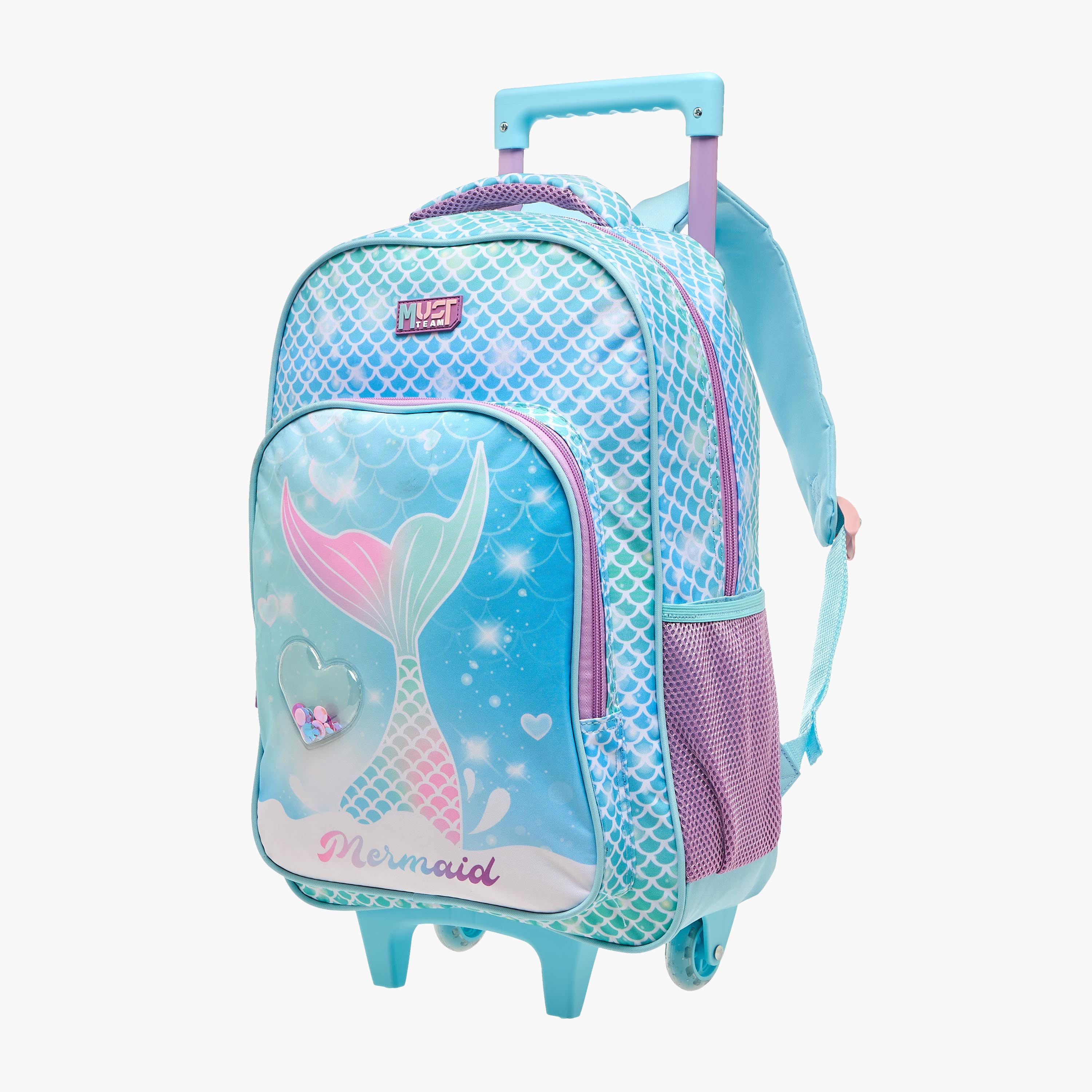 MUST Mermaid 5-Piece School Trolley Bag Set for Girls 5-8 Years with Lunch Bag and Pencil Pouch -promo_LS20_OMN-image-4