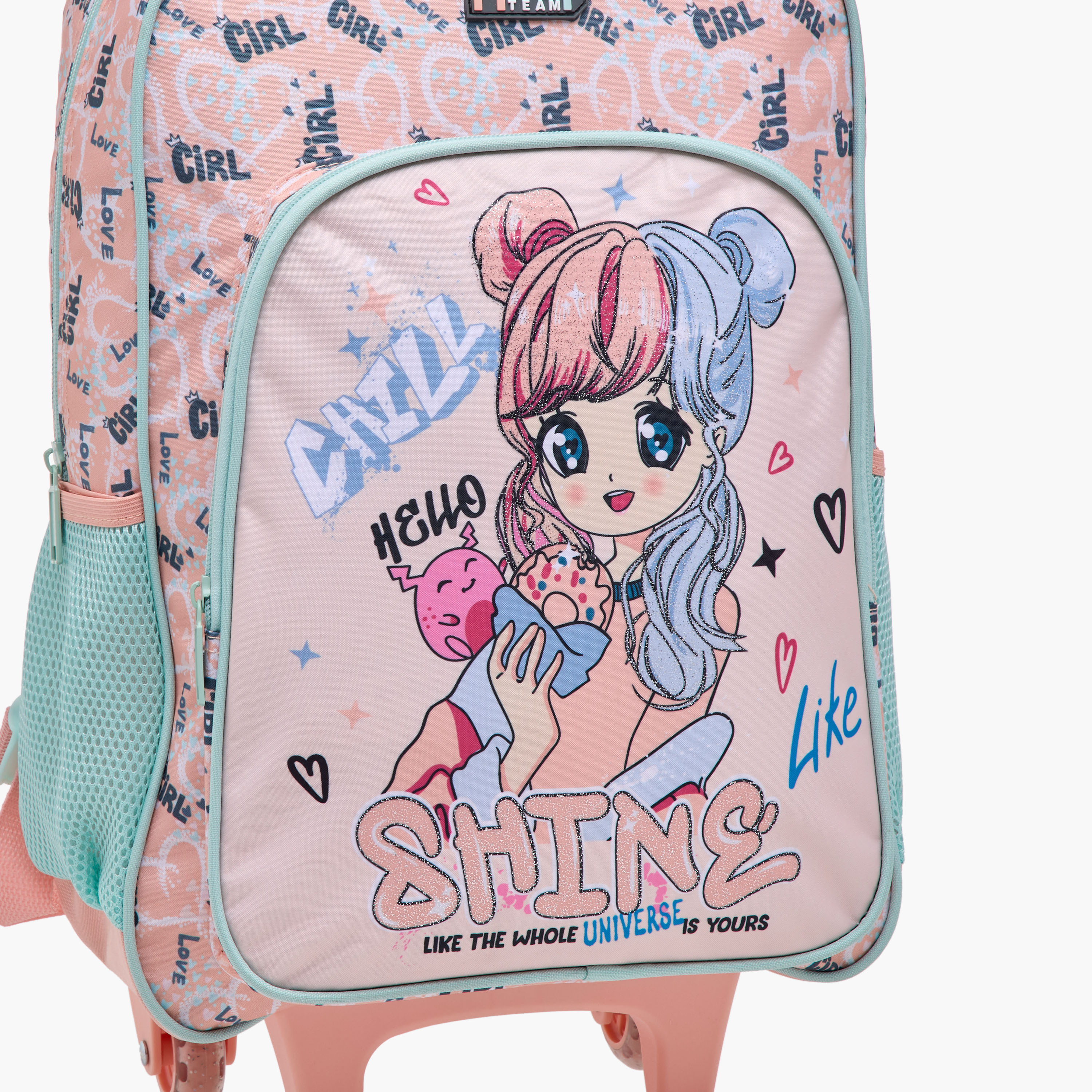 طقم شنطة ترولي مدرسية 5 قطع للبنات 5-8 سنوات مع شنطة غداء ومقلمة بطبعات من ماست-school-bagsandbackpacks-trolleybags-image-10
