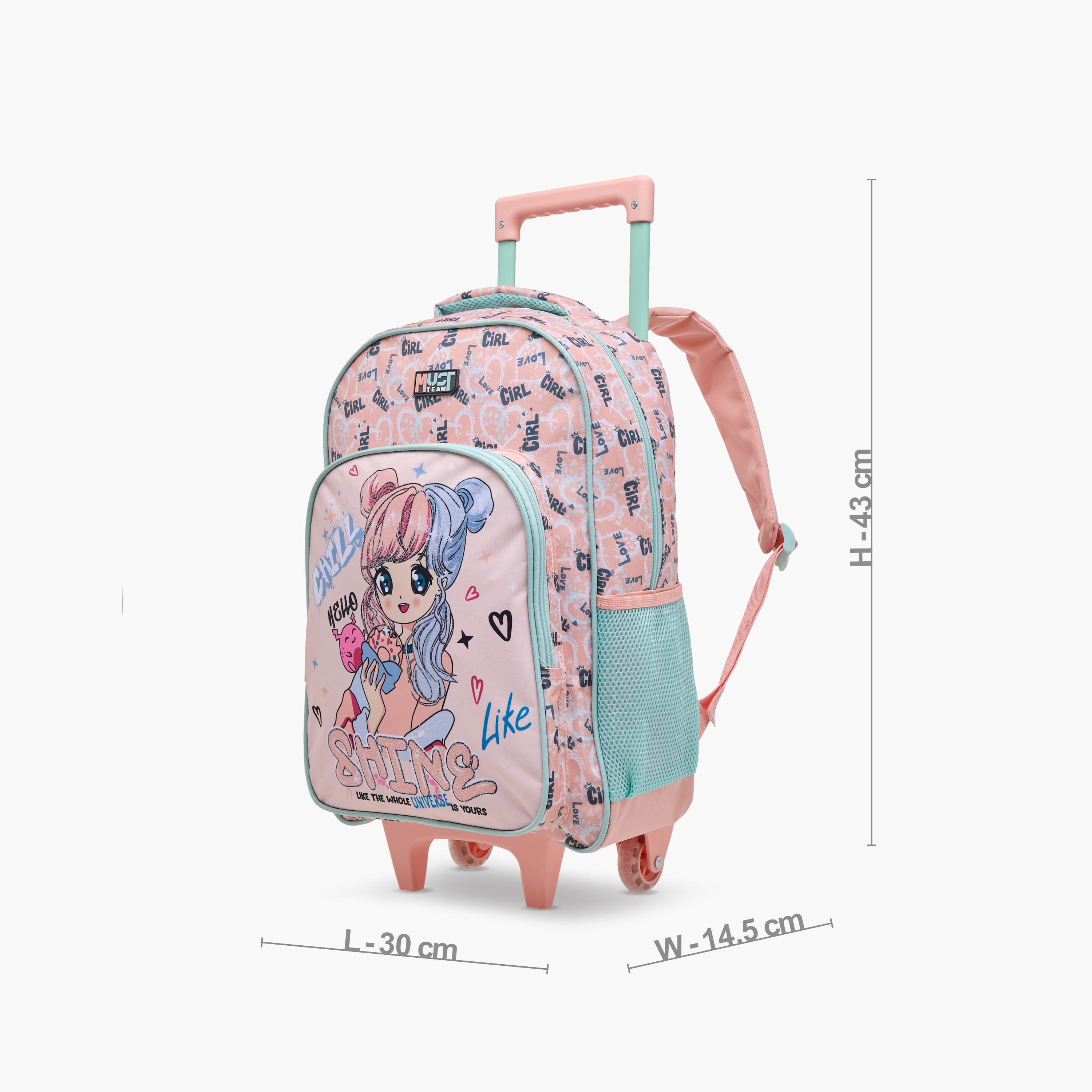 MUST Printed 5-Piece School Trolley Bag Set for Girls 5-8 Years with Lunch Bag and Pencil Pouch -school-bagsandbackpacks-trolleybags-image-3