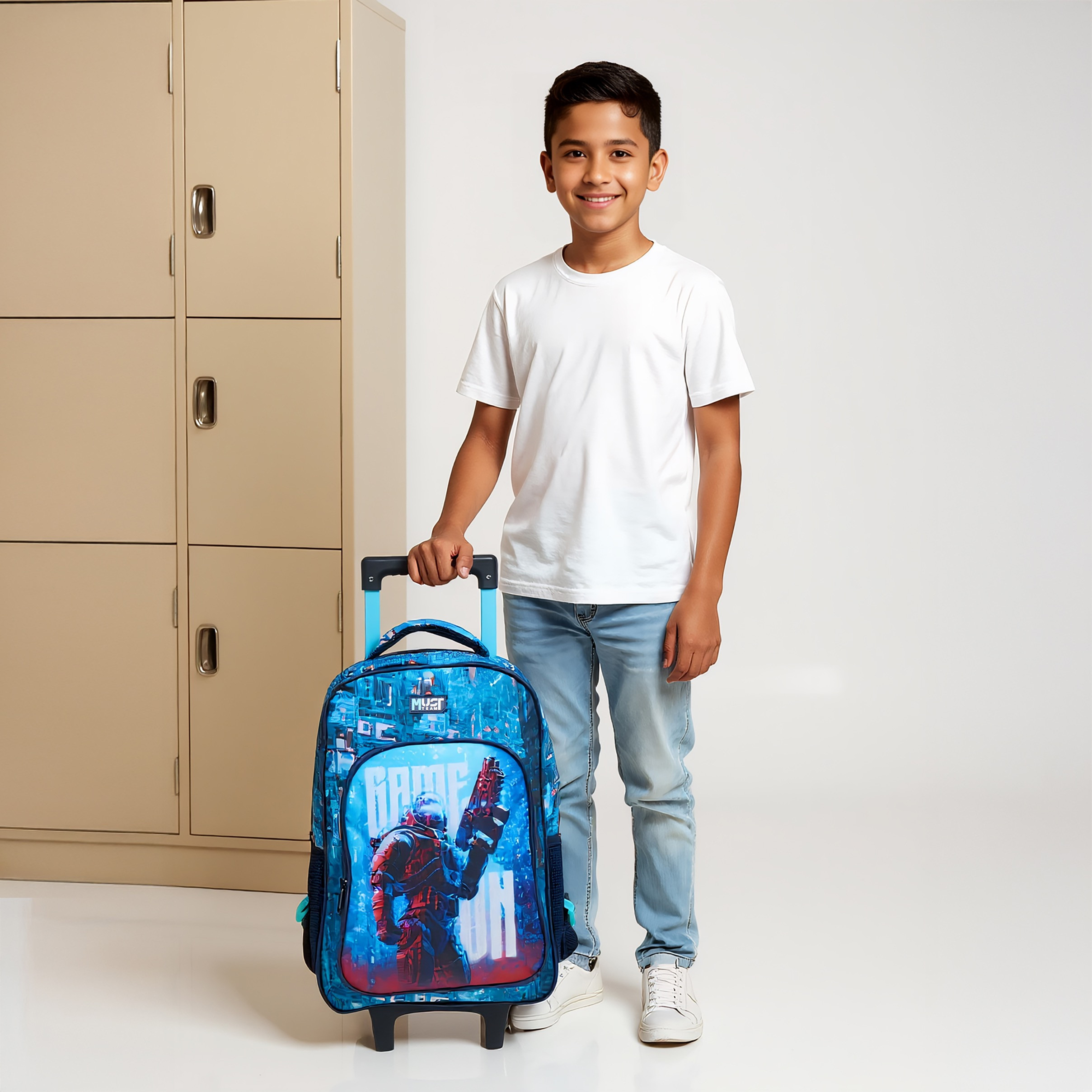 MUST 3-Piece Game Print 16-inch Trolley Backpack Set - 43x30x13 cms-school-bagsandbackpacks-trolleybags-image-2