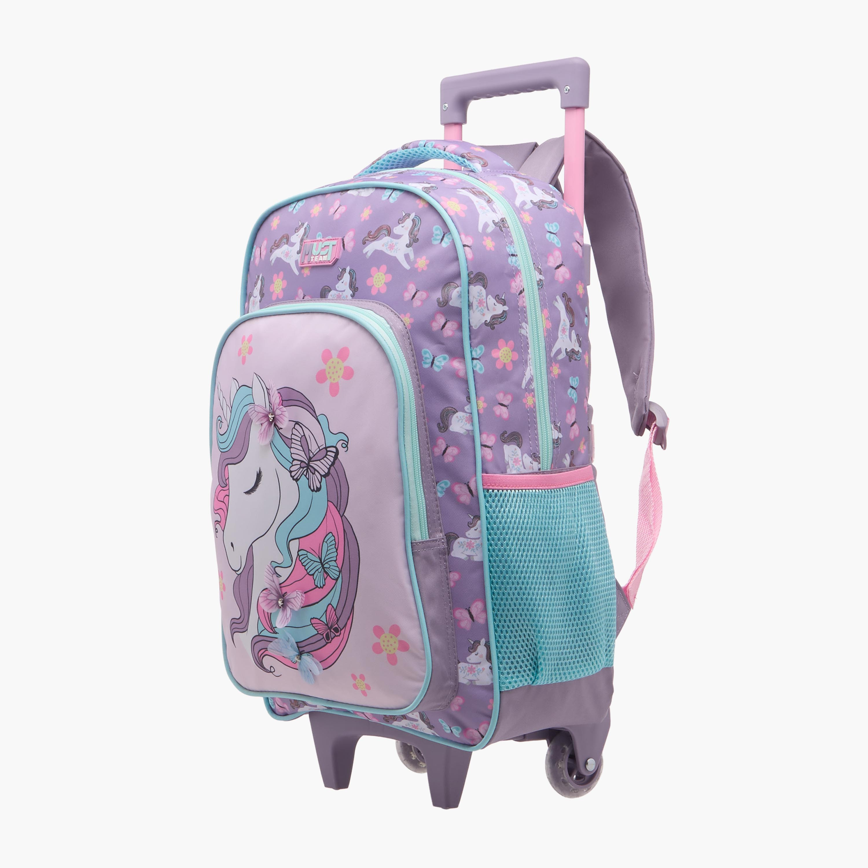 MUST Unicorn 3-Piece School Trolley Bag Set for Girls 5-8 Years with Lunch Bag and Pencil Pouch -promo_LS20_OMN-image-4