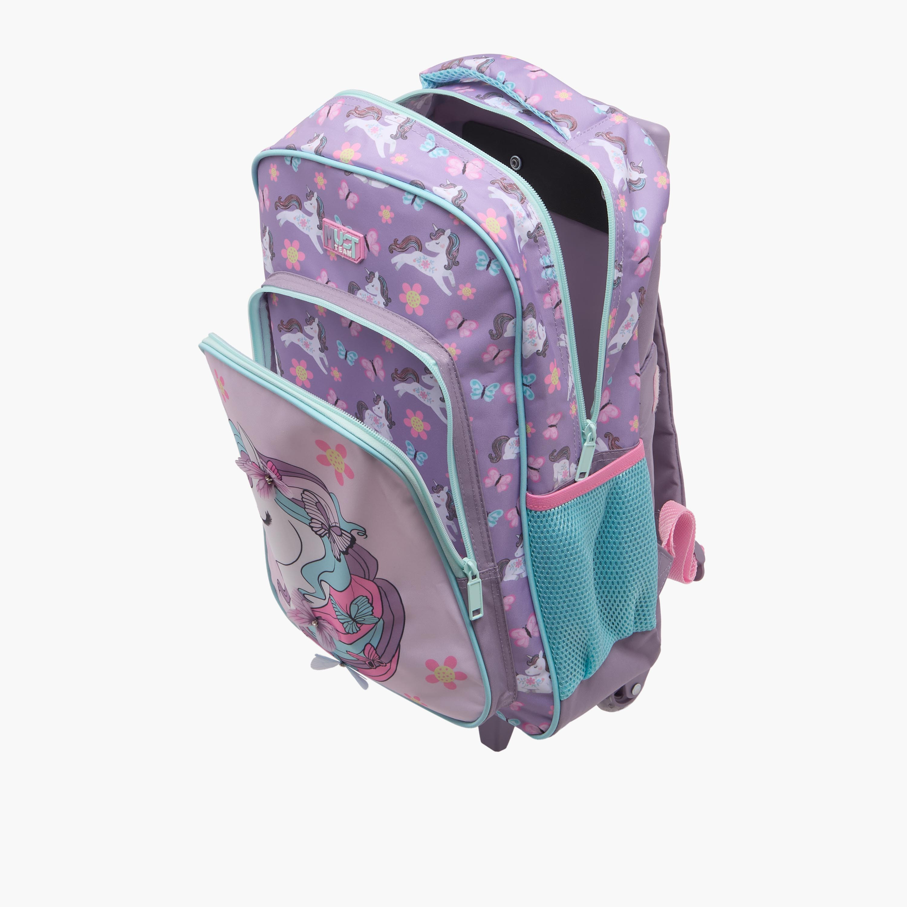 MUST Unicorn 3-Piece School Trolley Bag Set for Girls 5-8 Years with Lunch Bag and Pencil Pouch -promo_LS20_OMN-image-7