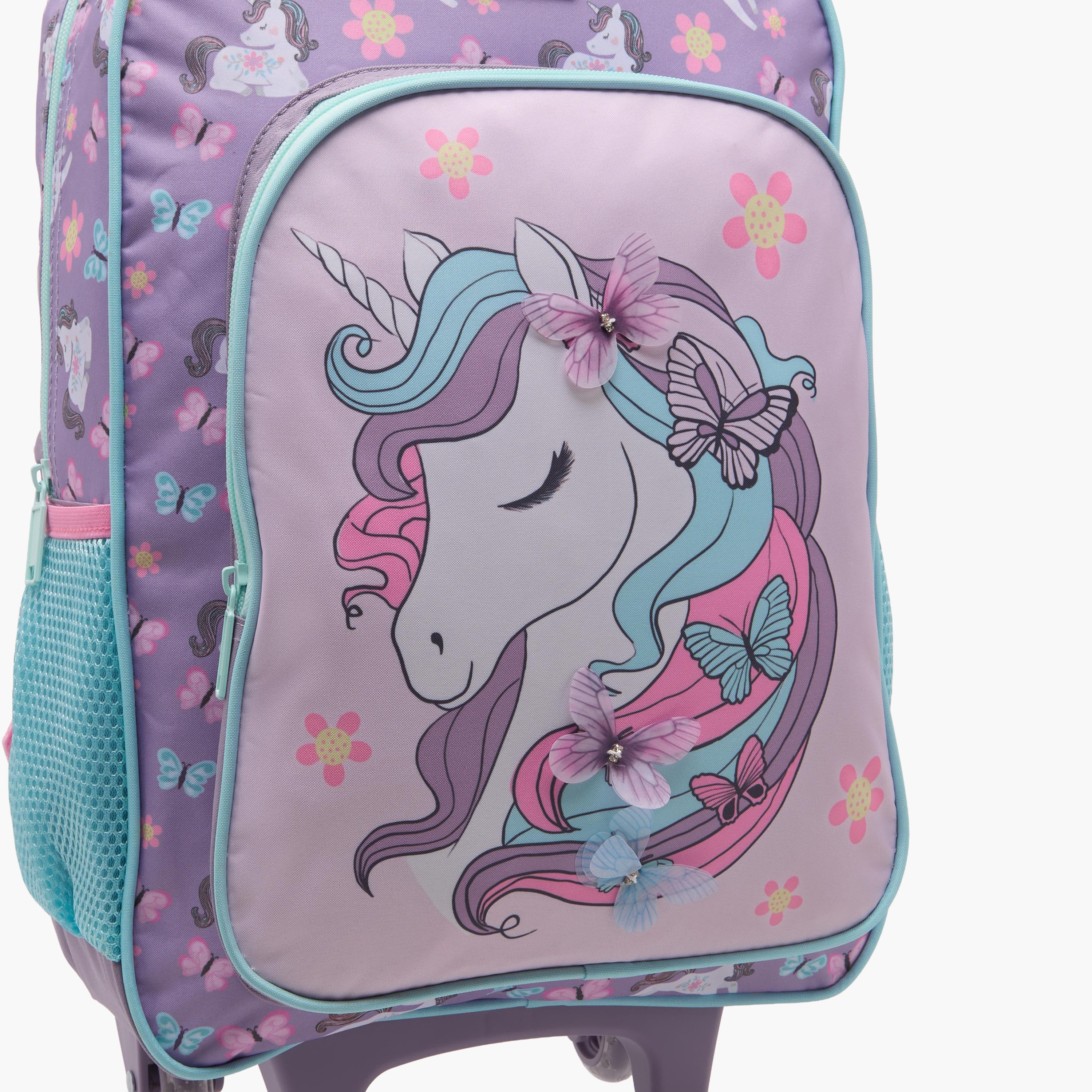 MUST Unicorn 3-Piece School Trolley Bag Set for Girls 5-8 Years with Lunch Bag and Pencil Pouch -promo_LS20_OMN-image-9