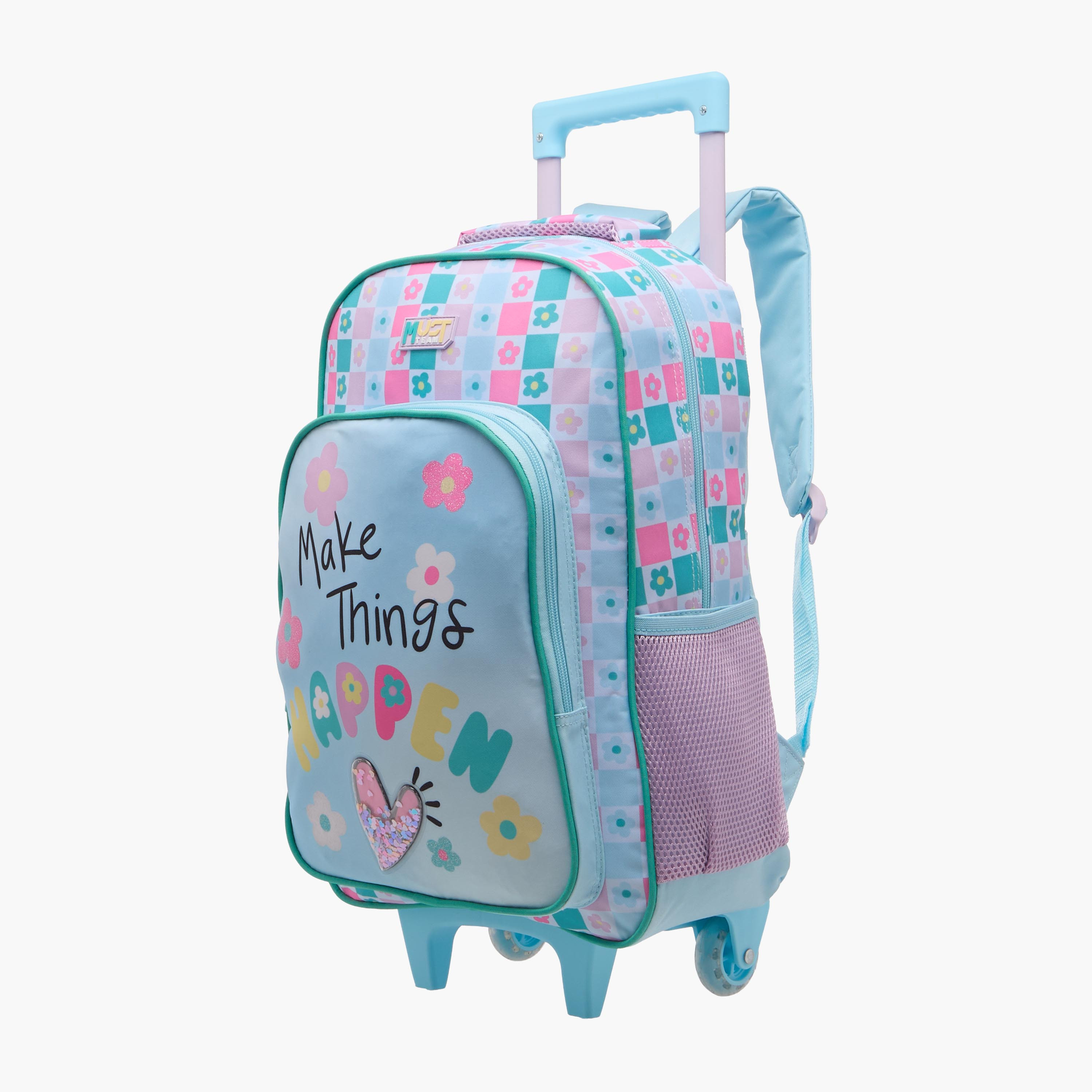 MUST Shapes 3-Piece School Trolley Bag Set for Girls 5-8 Years with Lunch Bag and Pencil Pouch -promo_LS20_OMN-image-4