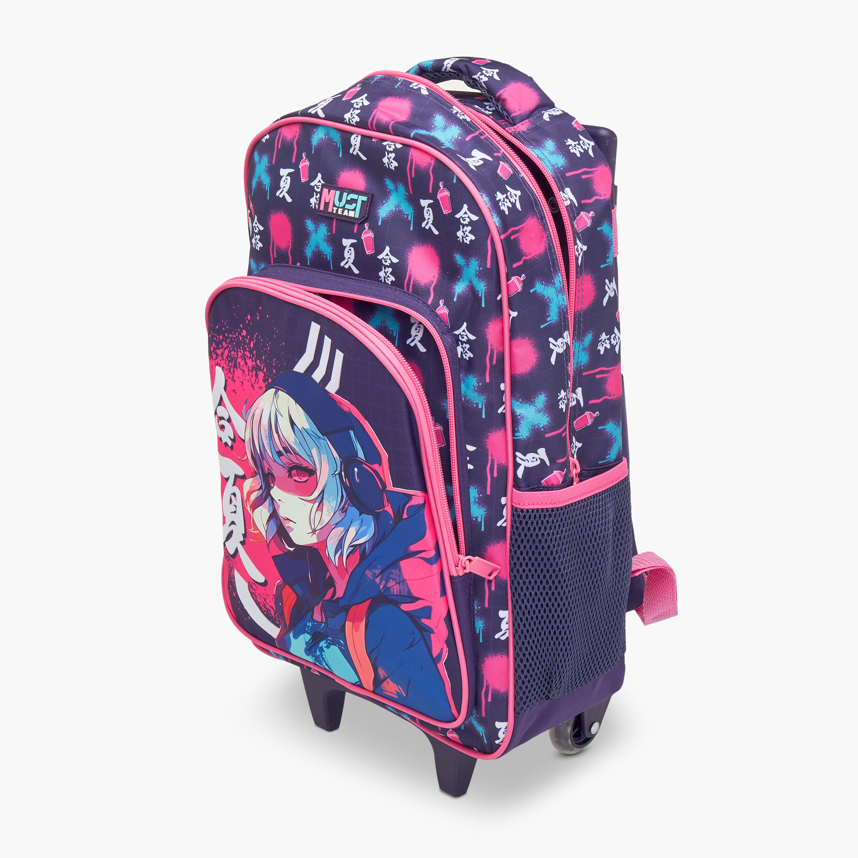 MUST Printed 3-Piece School Trolley Bag Set for Girls 5-8 Years with Lunch Bag and Pencil Pouch -promo_LS20_OMN-image-14