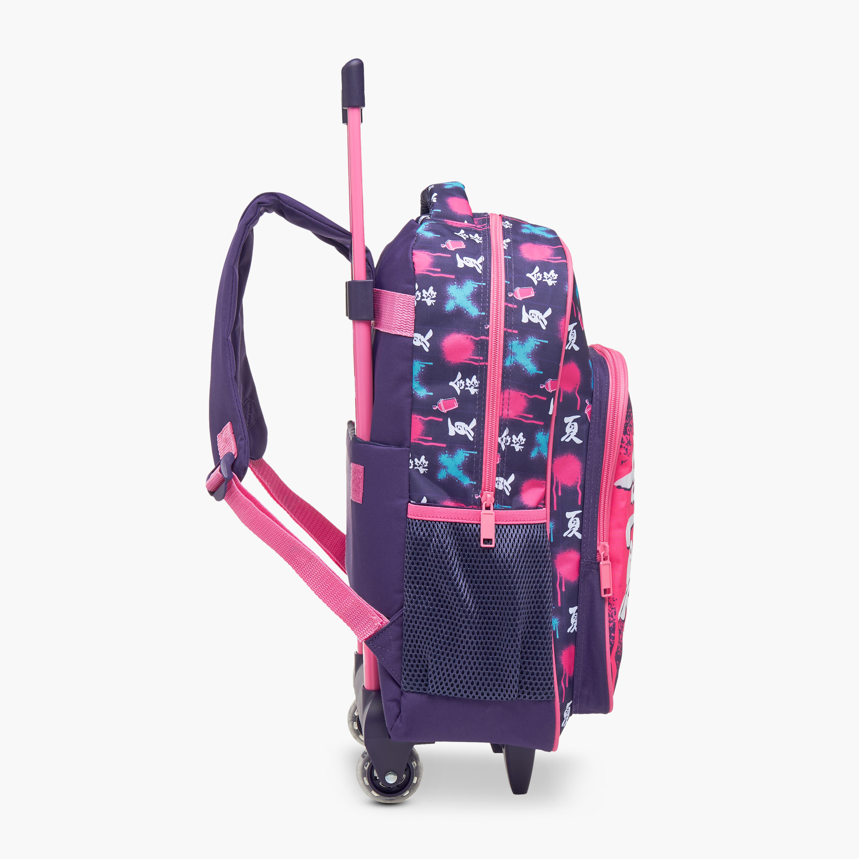 MUST Printed 3-Piece School Trolley Bag Set for Girls 5-8 Years with Lunch Bag and Pencil Pouch -promo_LS20_OMN-image-4