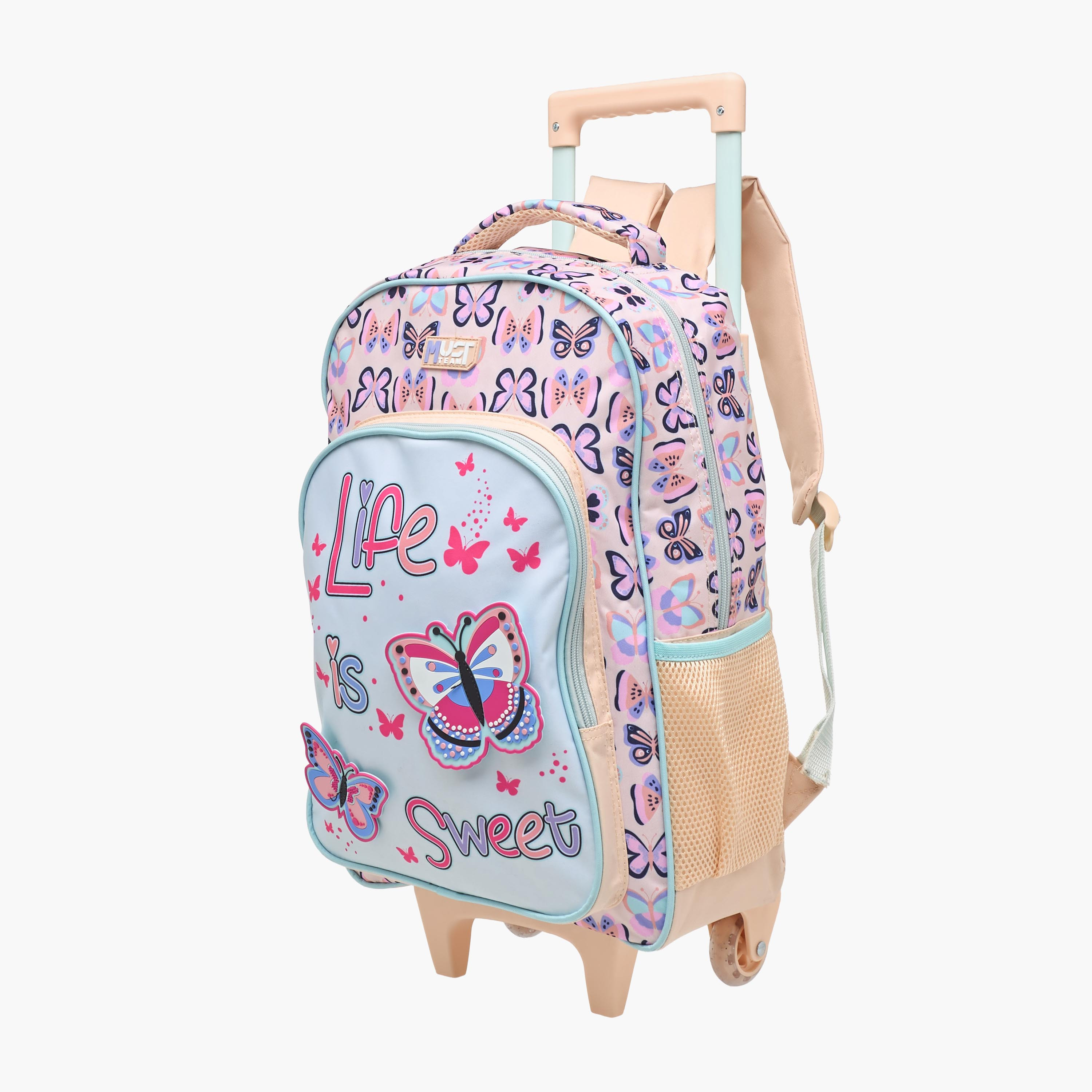 MUST Butterfly 3-Piece School Trolley Bag Set for Girls 5-8 Years with Lunch Bag and Pencil Pouch -promo_LS20_OMN-image-4