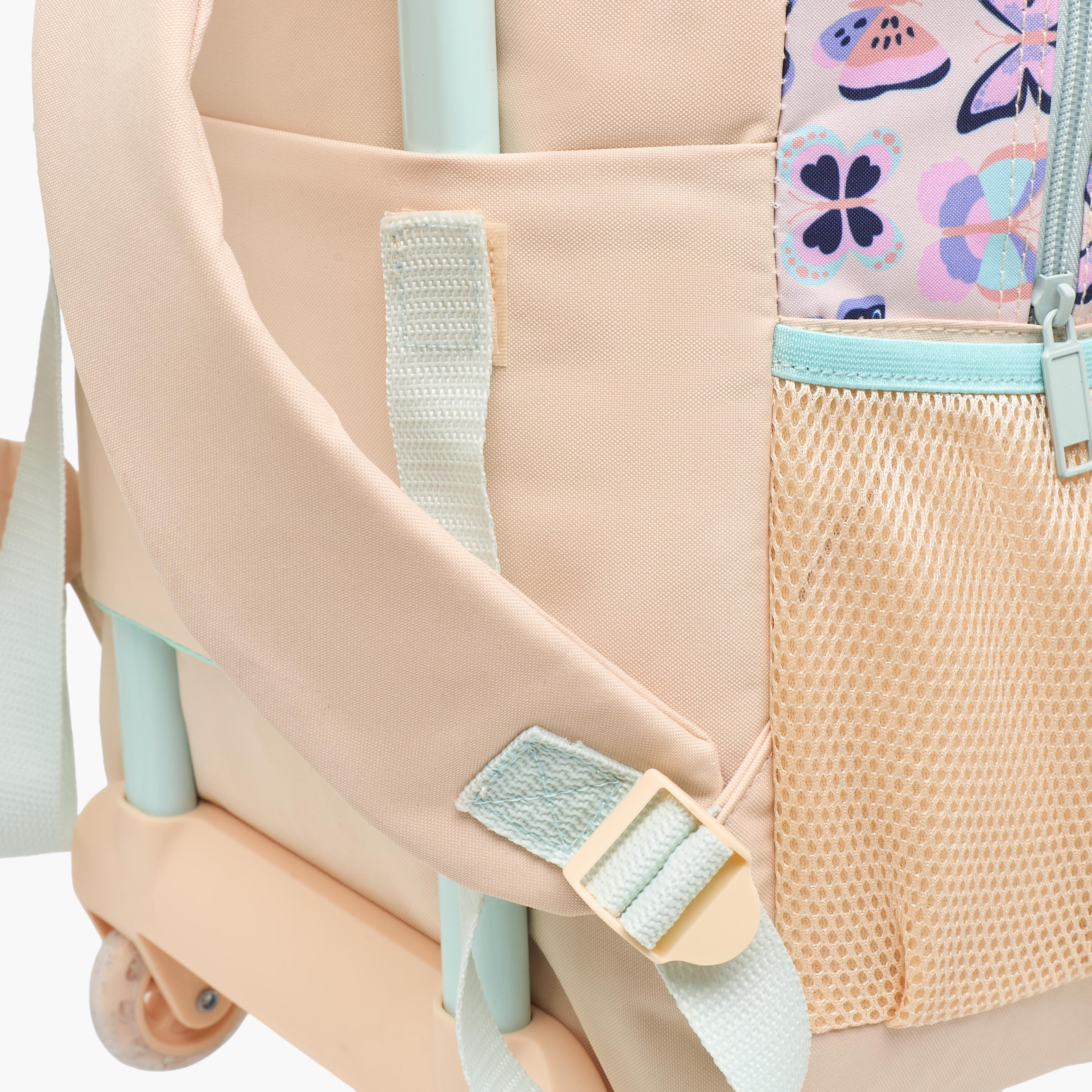 MUST Butterfly 3-Piece School Trolley Bag Set for Girls 5-8 Years with Lunch Bag and Pencil Pouch -school-bagsandbackpacks-trolleybags-image-6