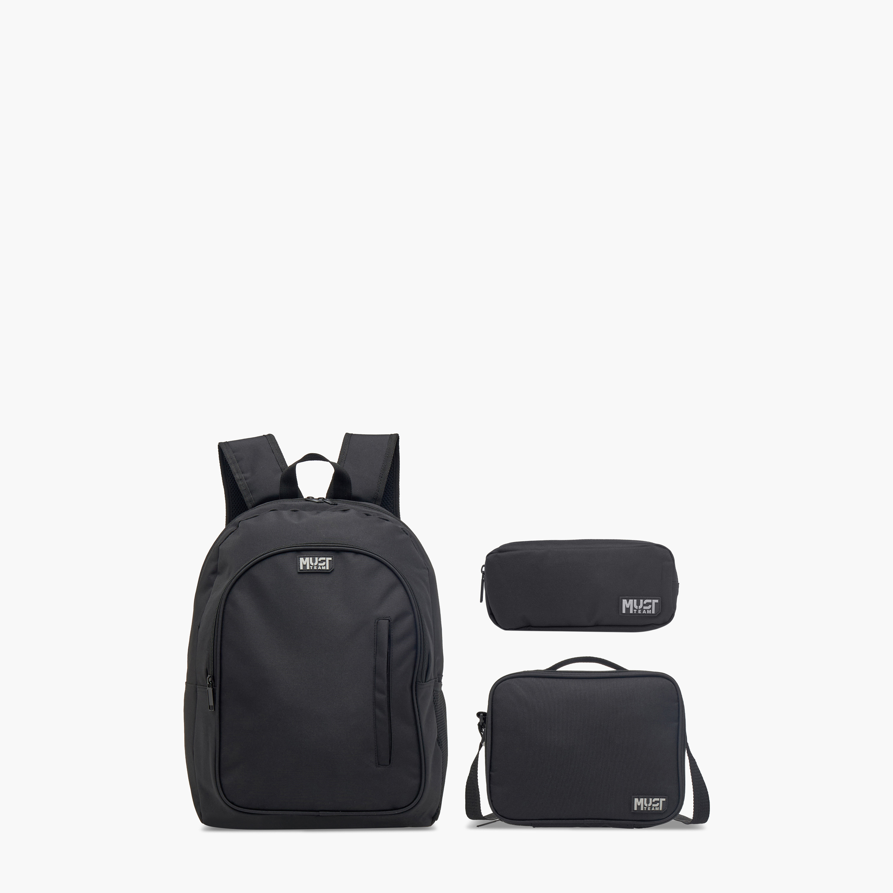MUST Logo Applique Backpack with Lunch Bag and Pencil Pouch Set - 32x18x43 cms-school-bagsandbackpacks-sets-image-1