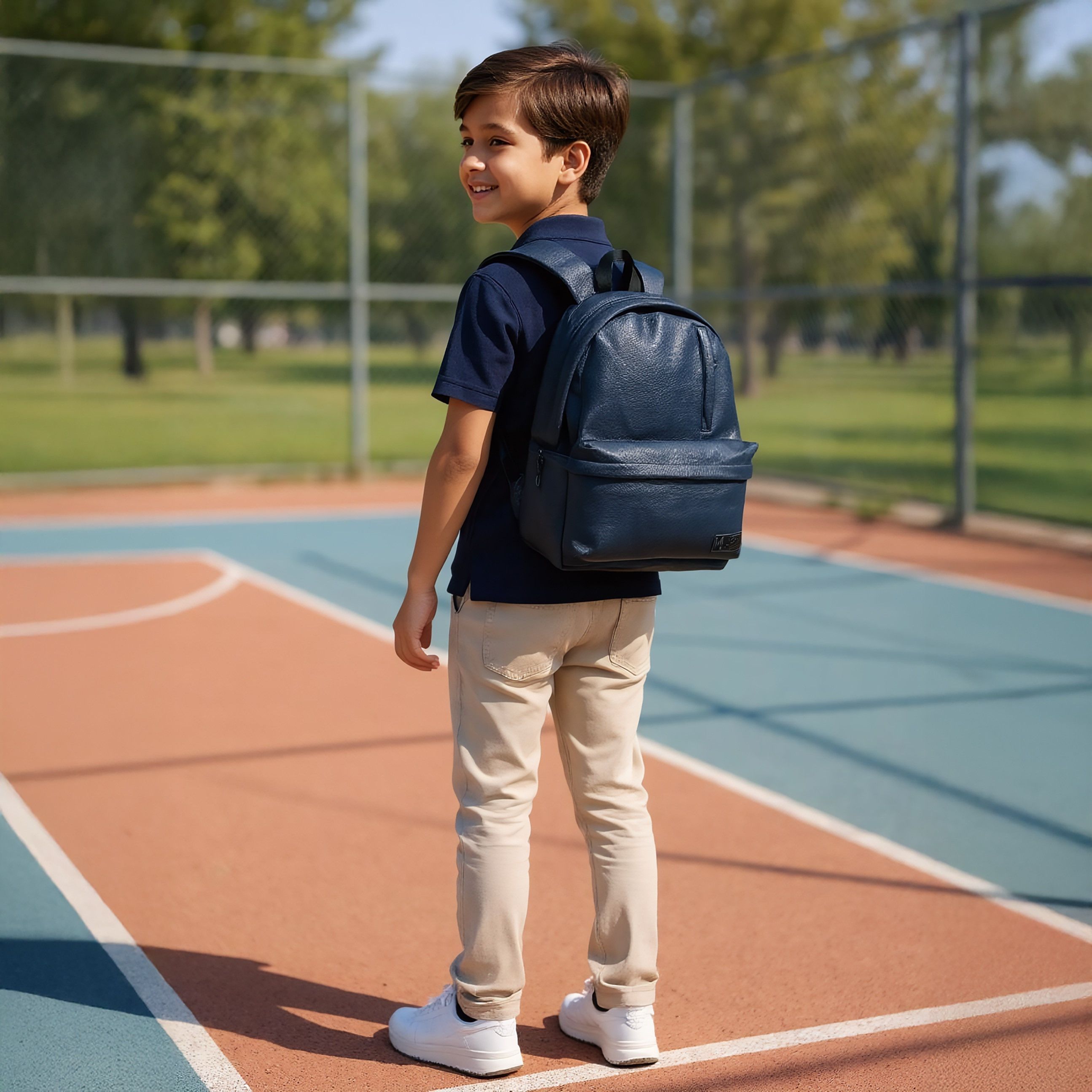 MUST Textured Backpack with Adjustable Shoulder Straps and Zip Closure - 32x17x42 cms-promo_LS20_OMN-image-3