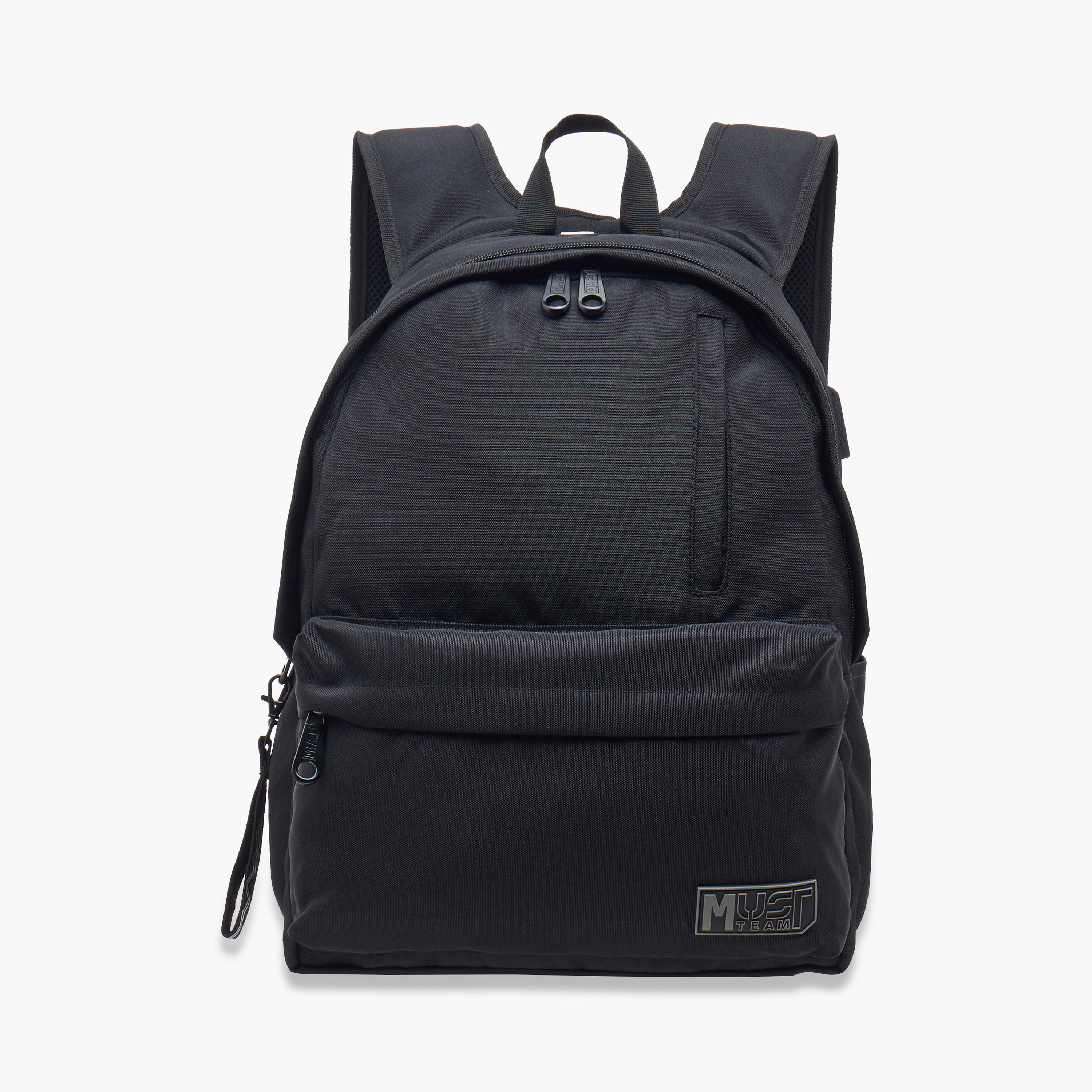 MUST Logo Applique Backpack with Adjustable Straps and Zip Closure - 32x19x42 cms-school-bagsandbackpacks-backpacks-image-1
