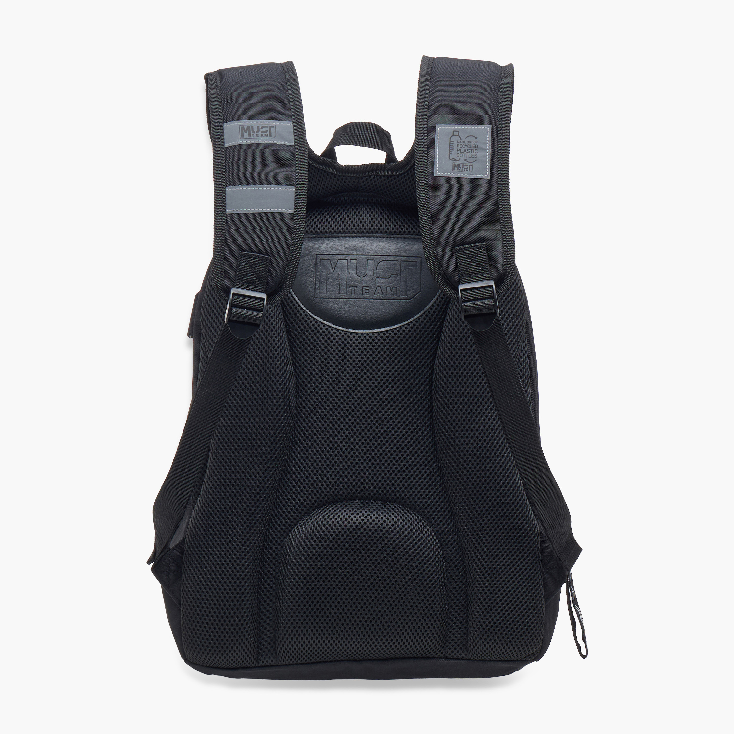 MUST Logo Applique Backpack with Adjustable Straps and Zip Closure - 32x19x42 cms-school-bagsandbackpacks-backpacks-image-5