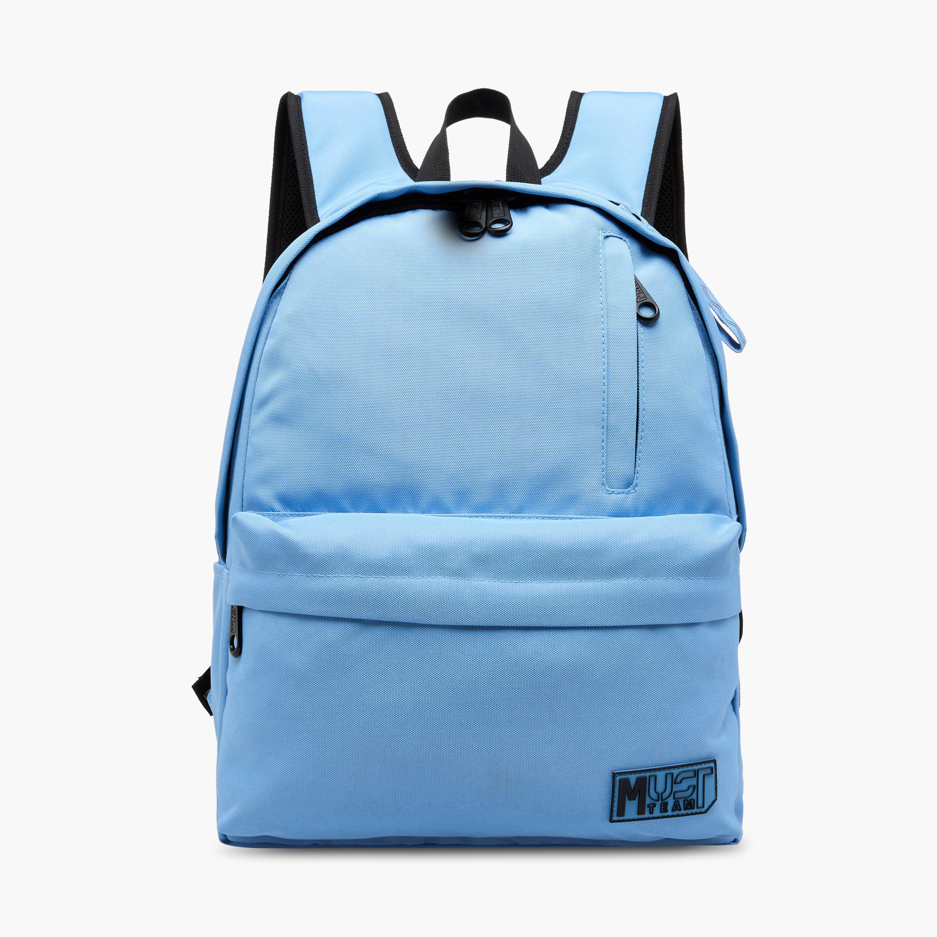 MUST Logo Applique Backpack with Zip Closure and Laptop Compartment - 32x19x42 cms-school-bagsandbackpacks-backpacks-image-1