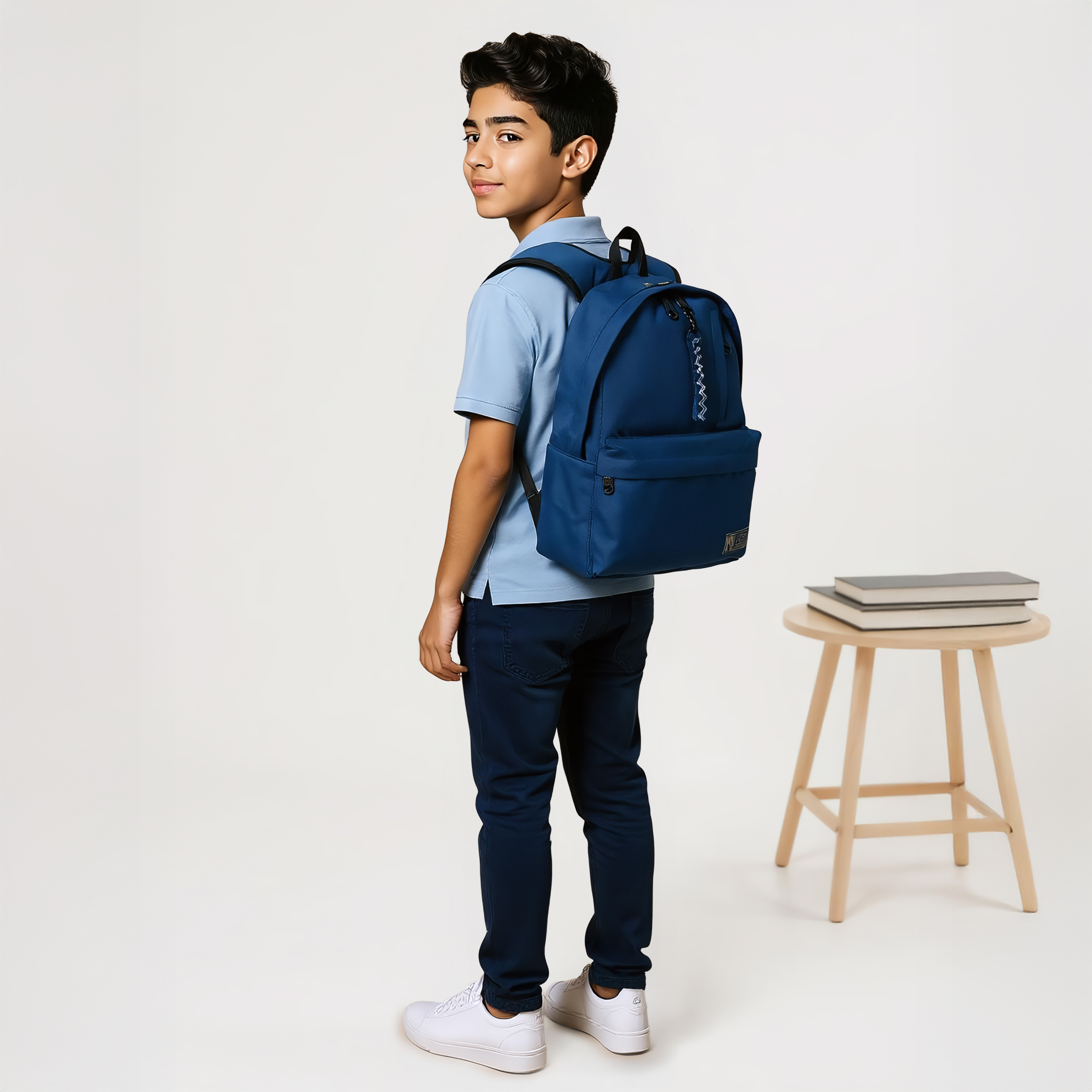 MUST Textured Backpack with Adjustable Shoulder Straps and Zip Closure - 32x19x42 cms-promo_LS20_OMN-image-2