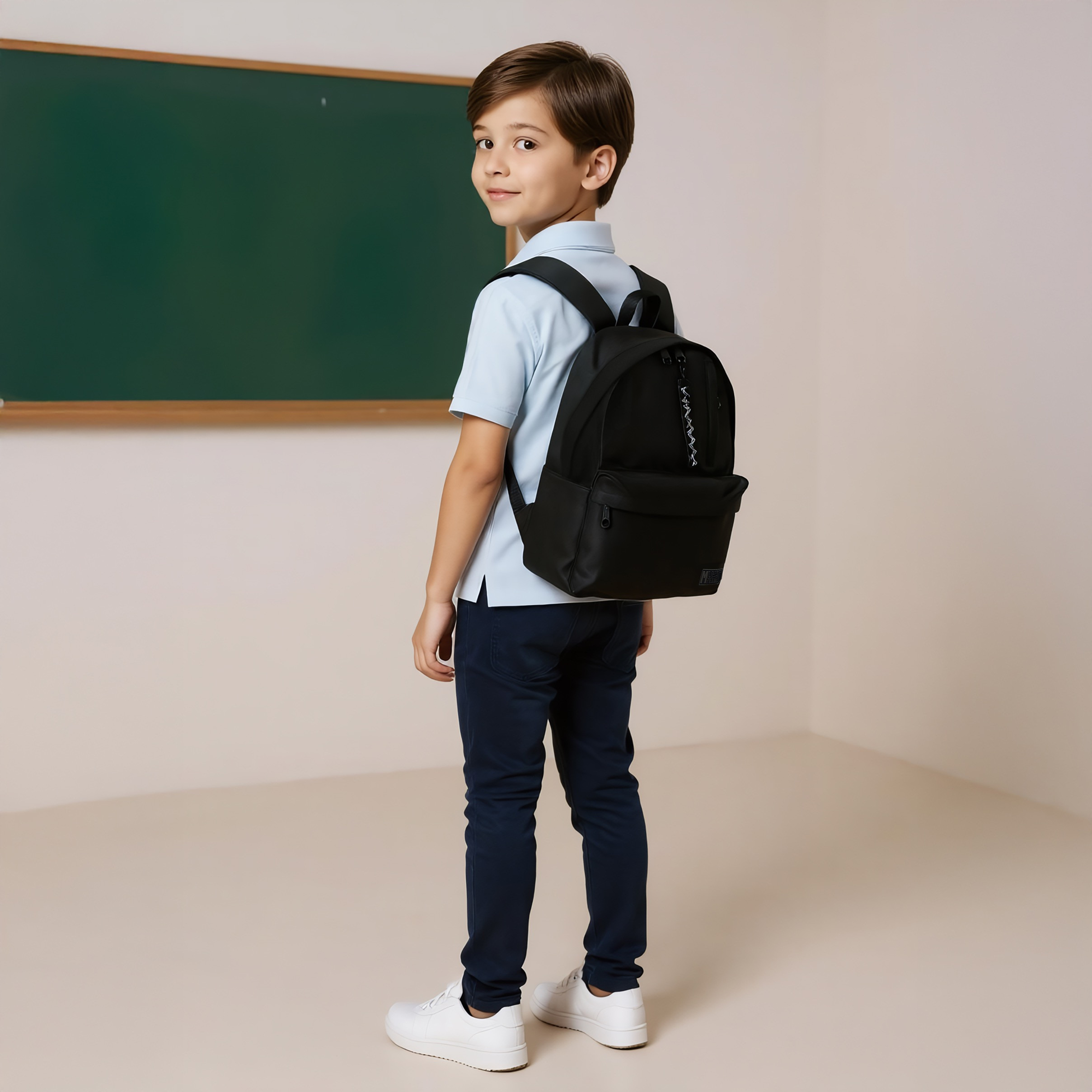 MustTeam Textured Backpack with Zip Closure and Adjustable Strap - 32x17x42 cms-school-bagsandbackpacks-backpacks-image-2