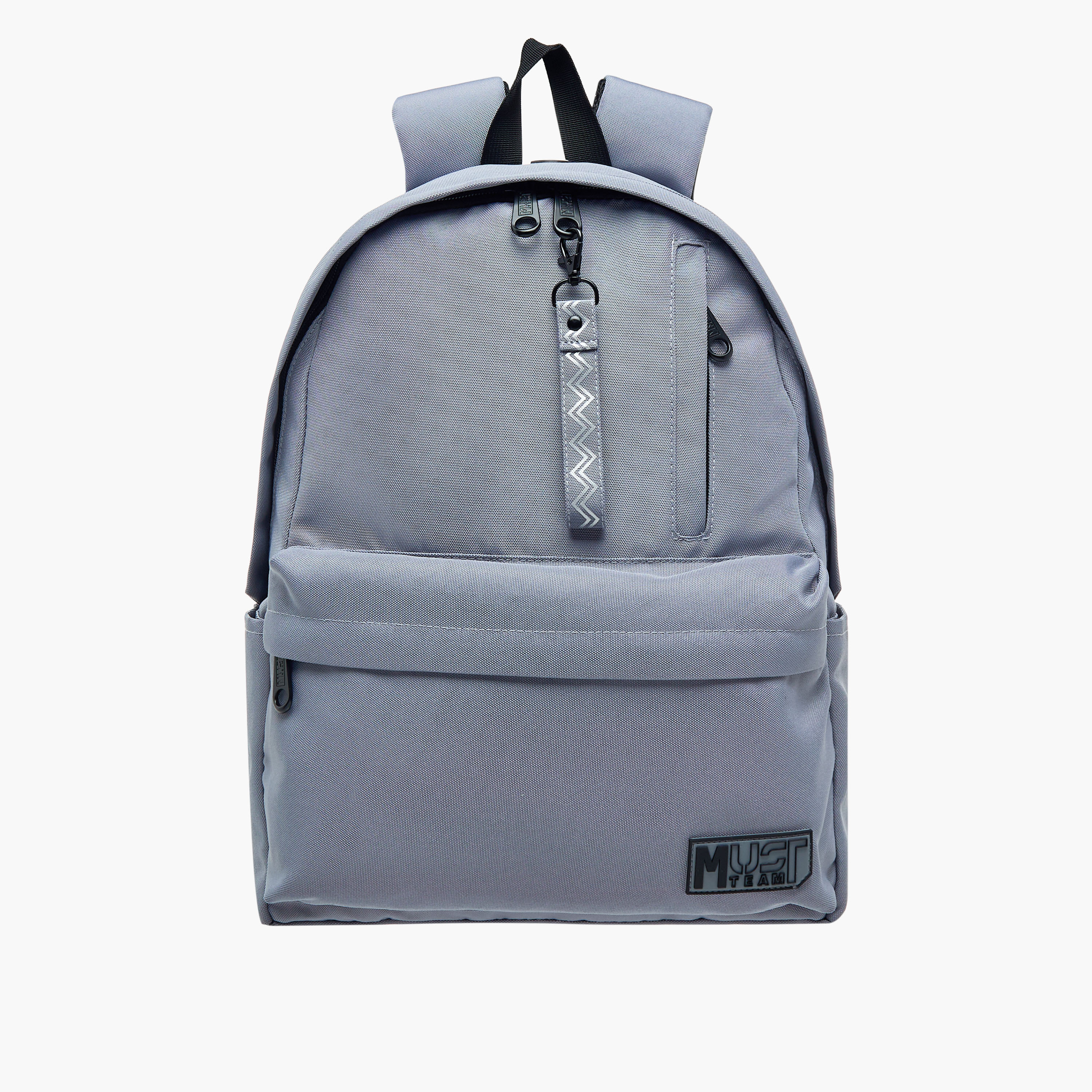 MUST Logo Applique Backpack with Adjustable Straps and Zip Closure - 32x17x42 cms-promo_LS20_OMN-image-1
