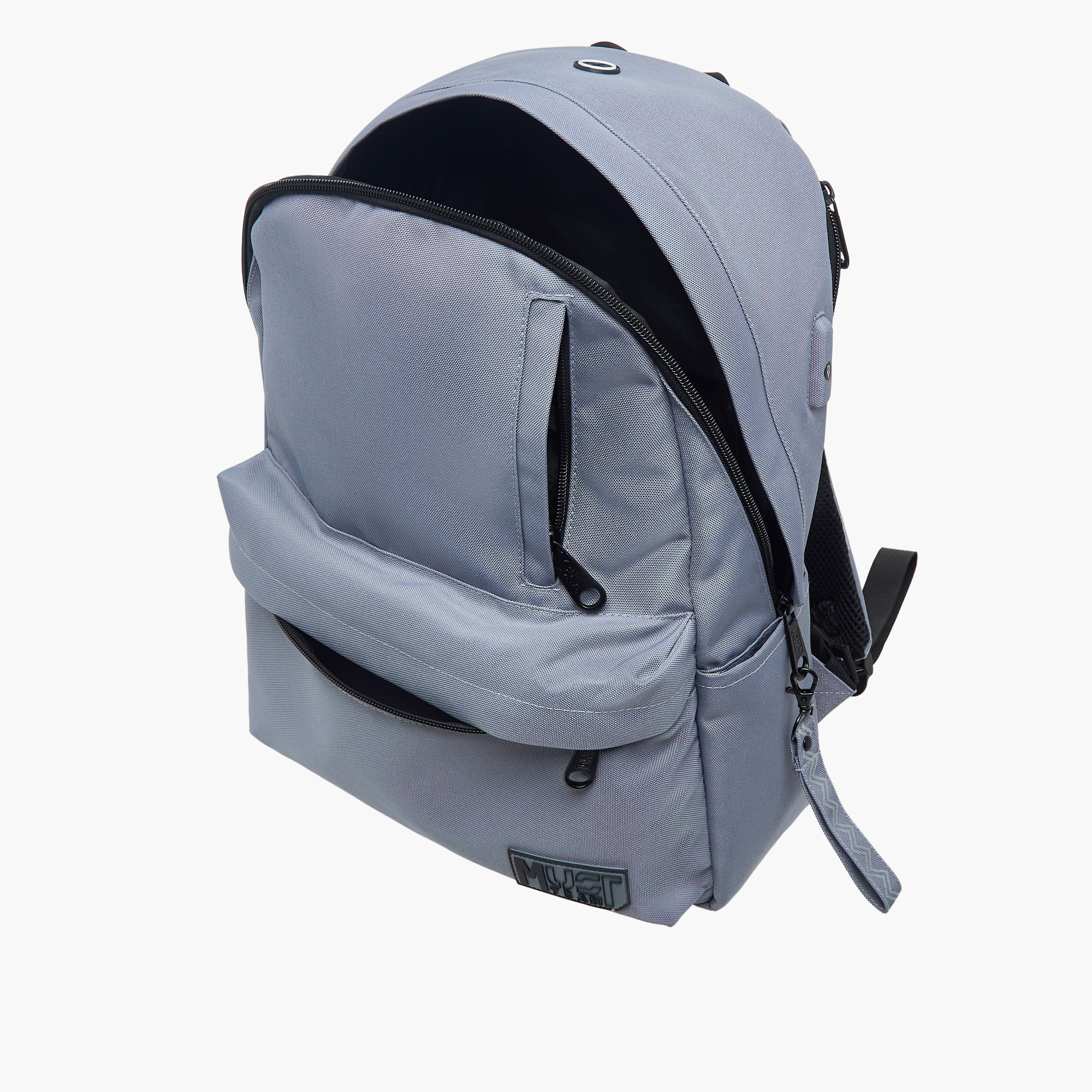 MUST Logo Applique Backpack with Adjustable Straps and Zip Closure - 32x17x42 cms-promo_LS20_OMN-image-12