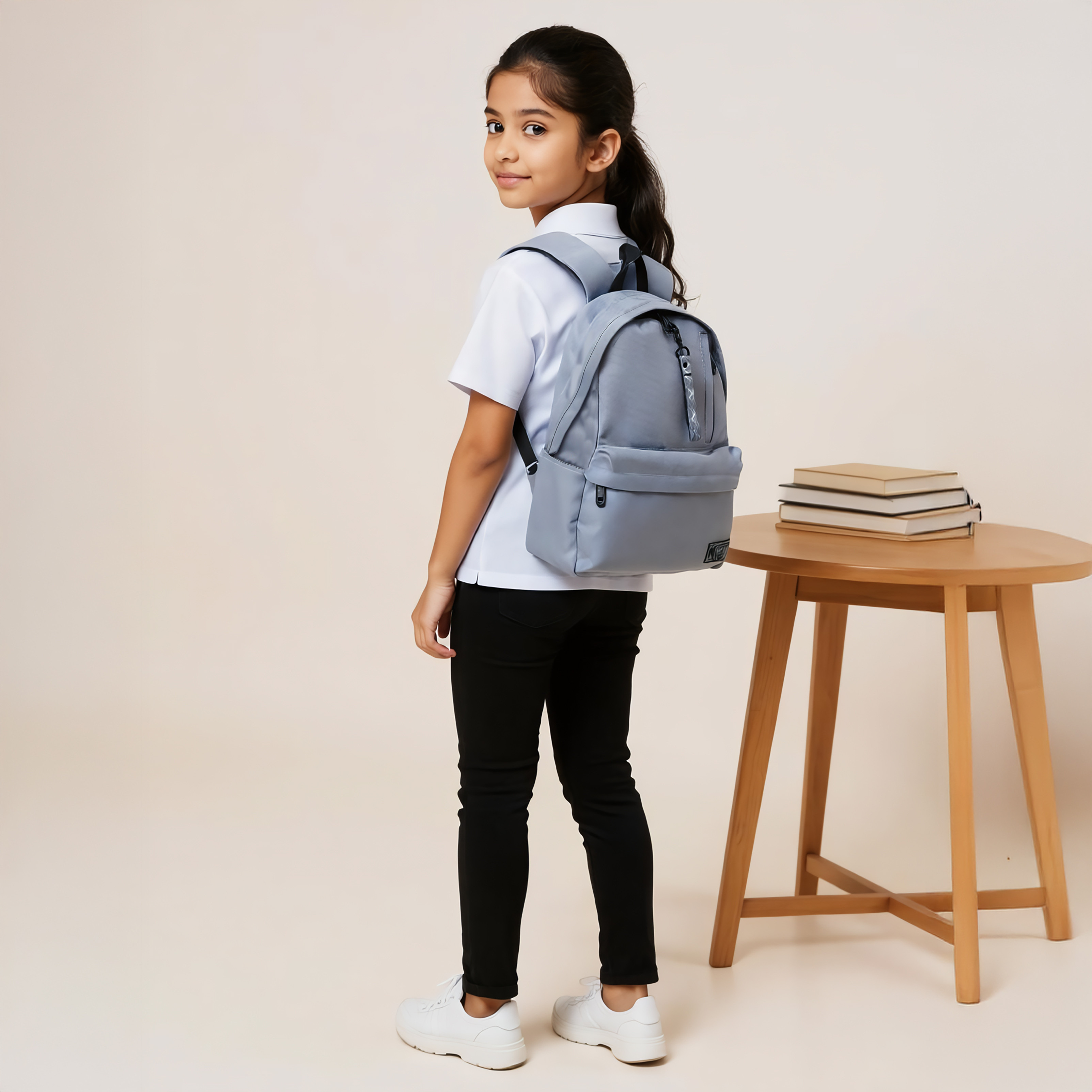 MUST Logo Applique Backpack with Adjustable Straps and Zip Closure - 32x17x42 cms-promo_LS20_OMN-image-3
