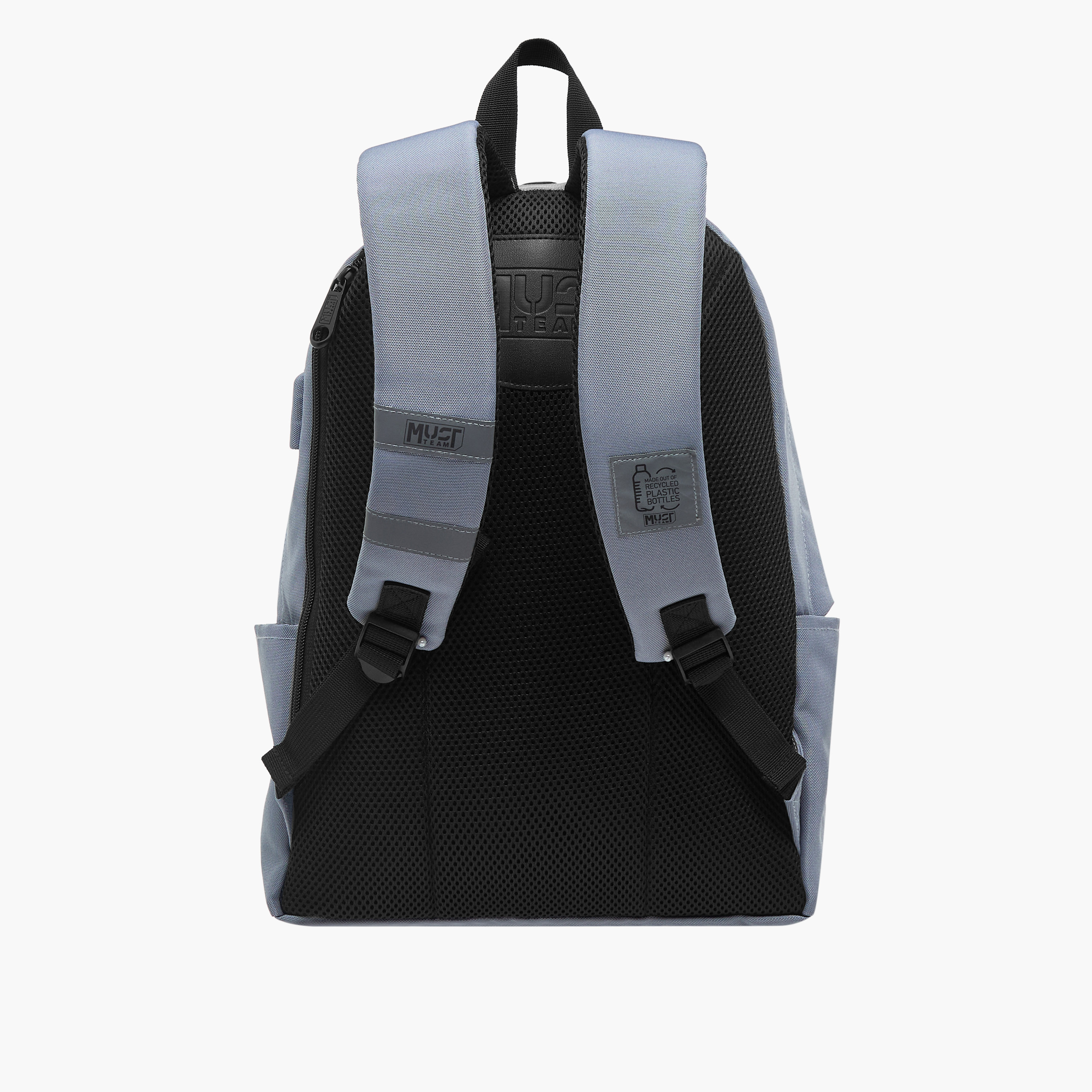 MUST Logo Applique Backpack with Adjustable Straps and Zip Closure - 32x17x42 cms-promo_LS20_OMN-image-6