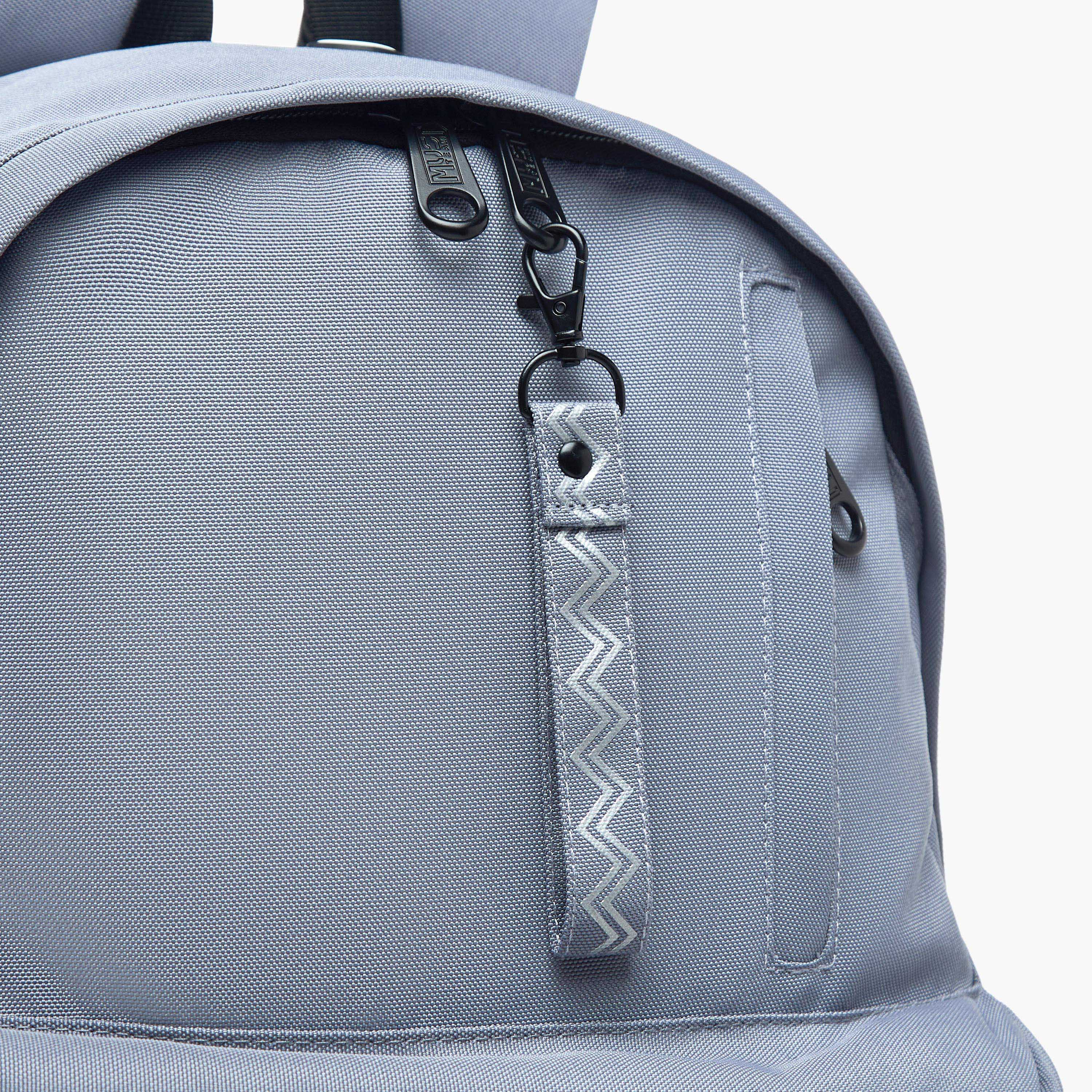 MUST Logo Applique Backpack with Adjustable Straps and Zip Closure - 32x17x42 cms-promo_LS20_OMN-image-7
