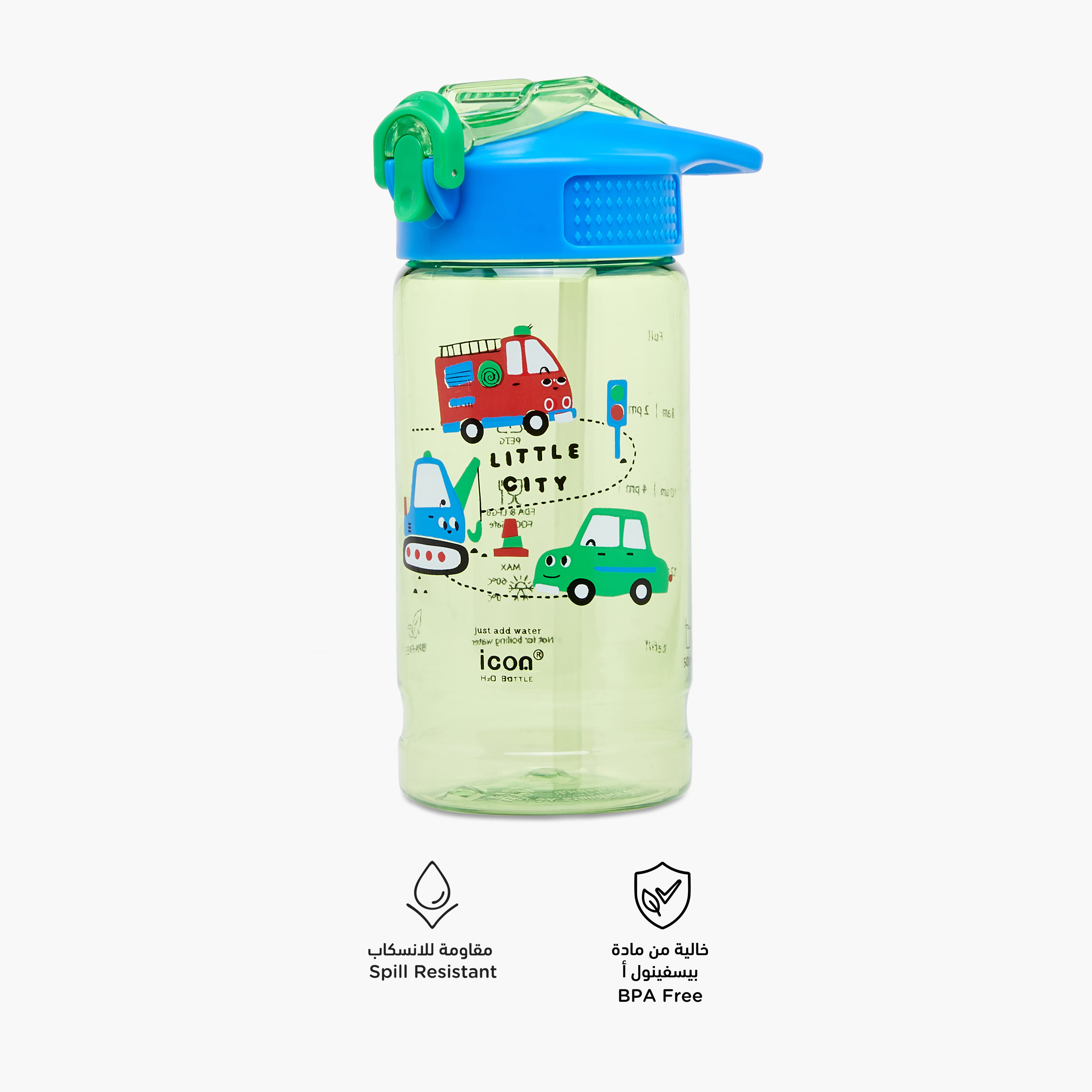 icon Printed Plastic Water Bottle with Sipper and BPA-Free – 500 ml-school-waterbottles-image-4