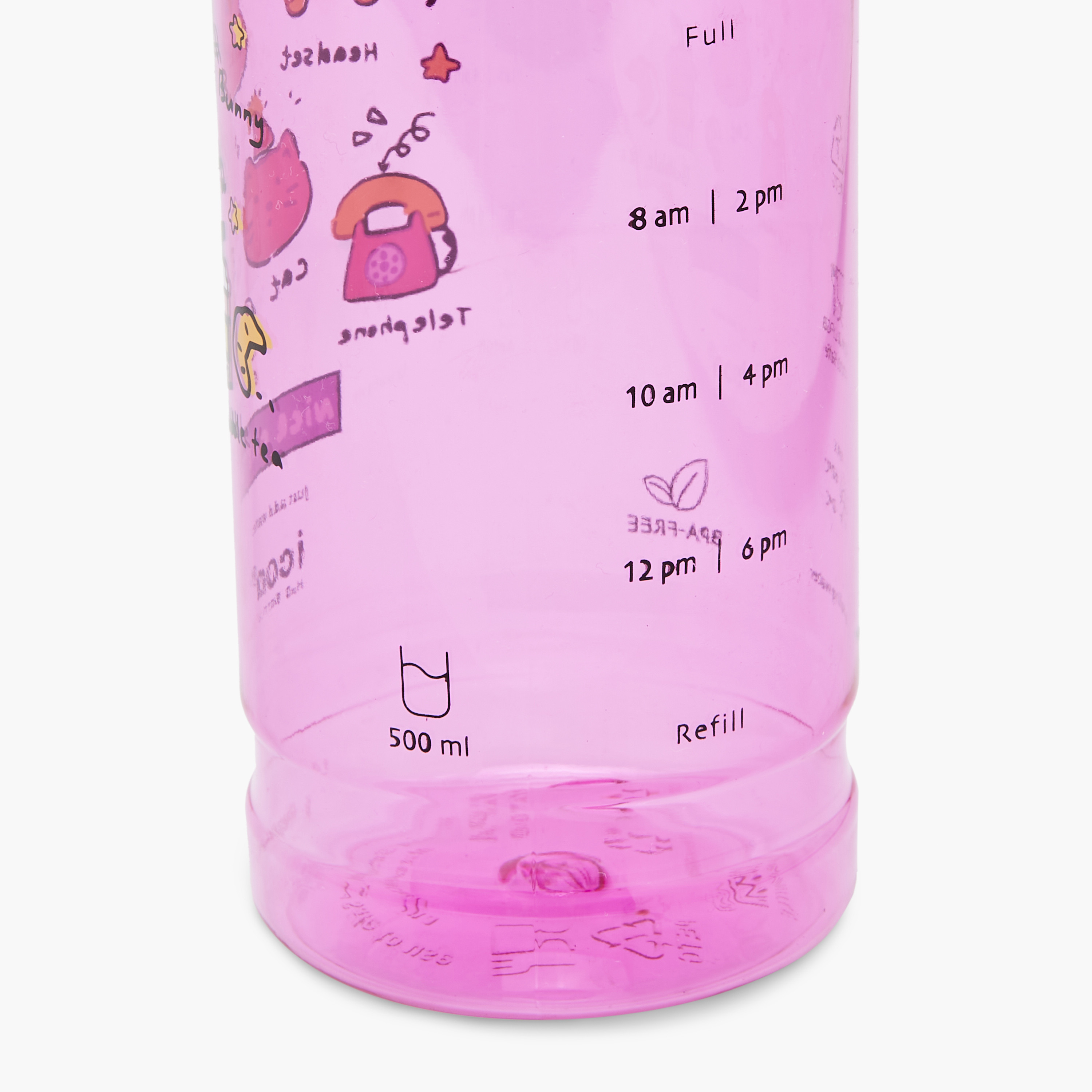 icon Doodle Plastic Water Bottle with BPA-Free – 500 ml-school-waterbottles-image-8