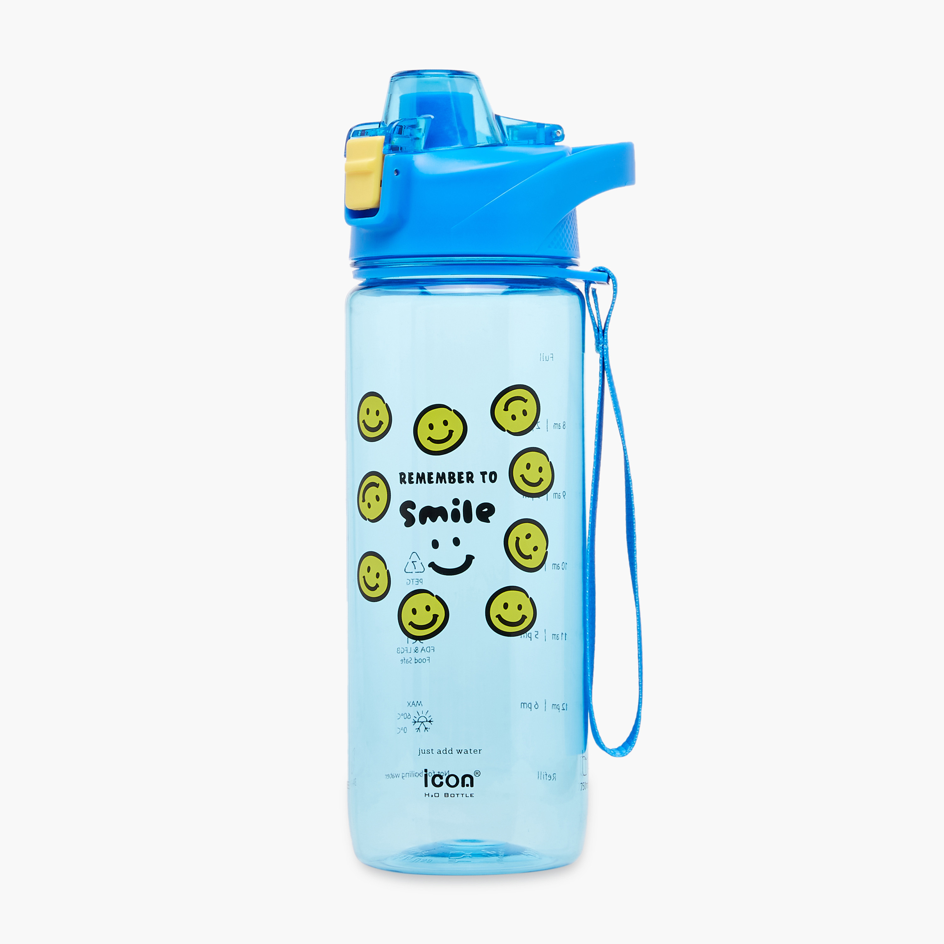 icon Smiley Plastic Water Bottle with BPA-Free – 750 ml-school-waterbottles-image-1