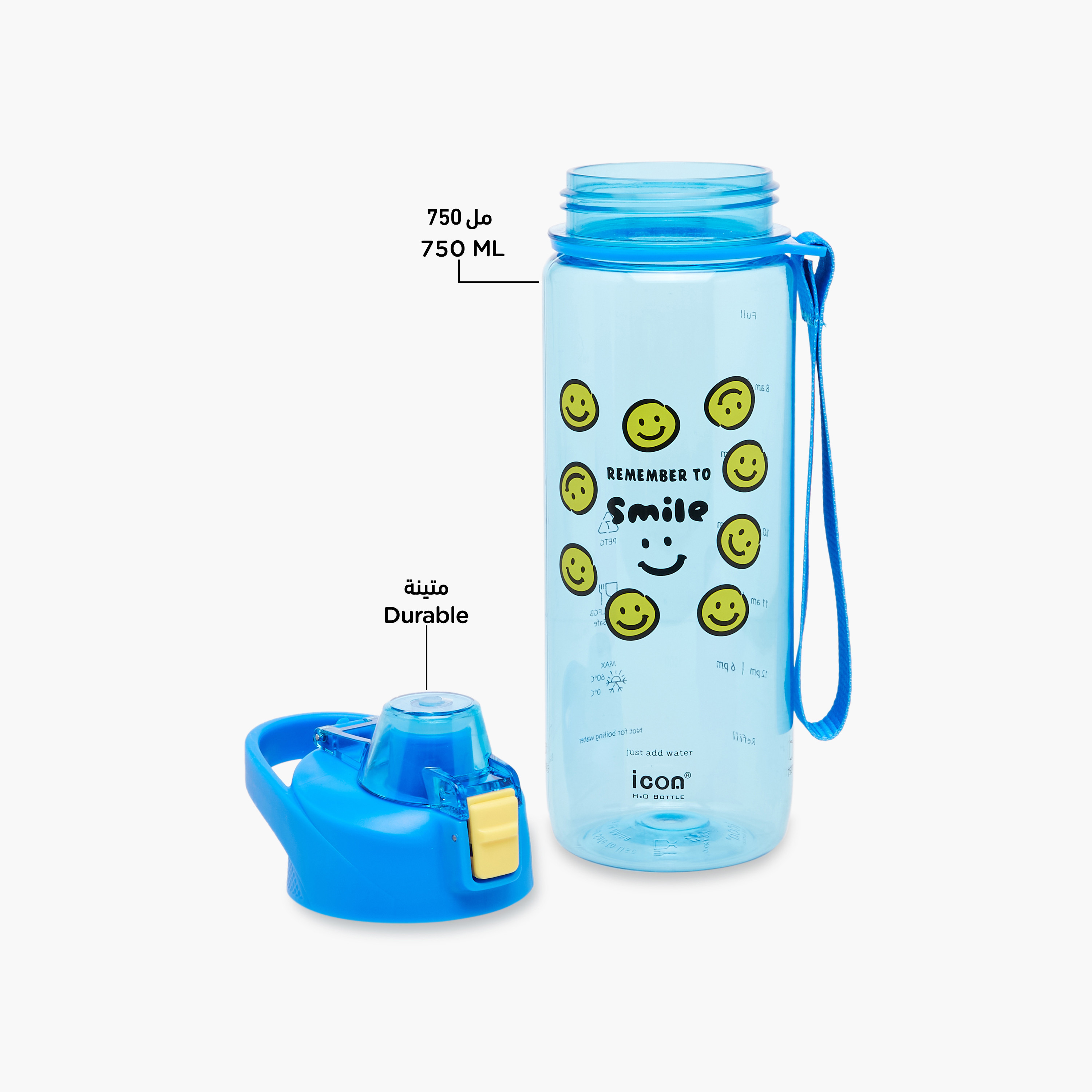 icon Smiley Plastic Water Bottle with BPA-Free – 750 ml-school-waterbottles-image-4