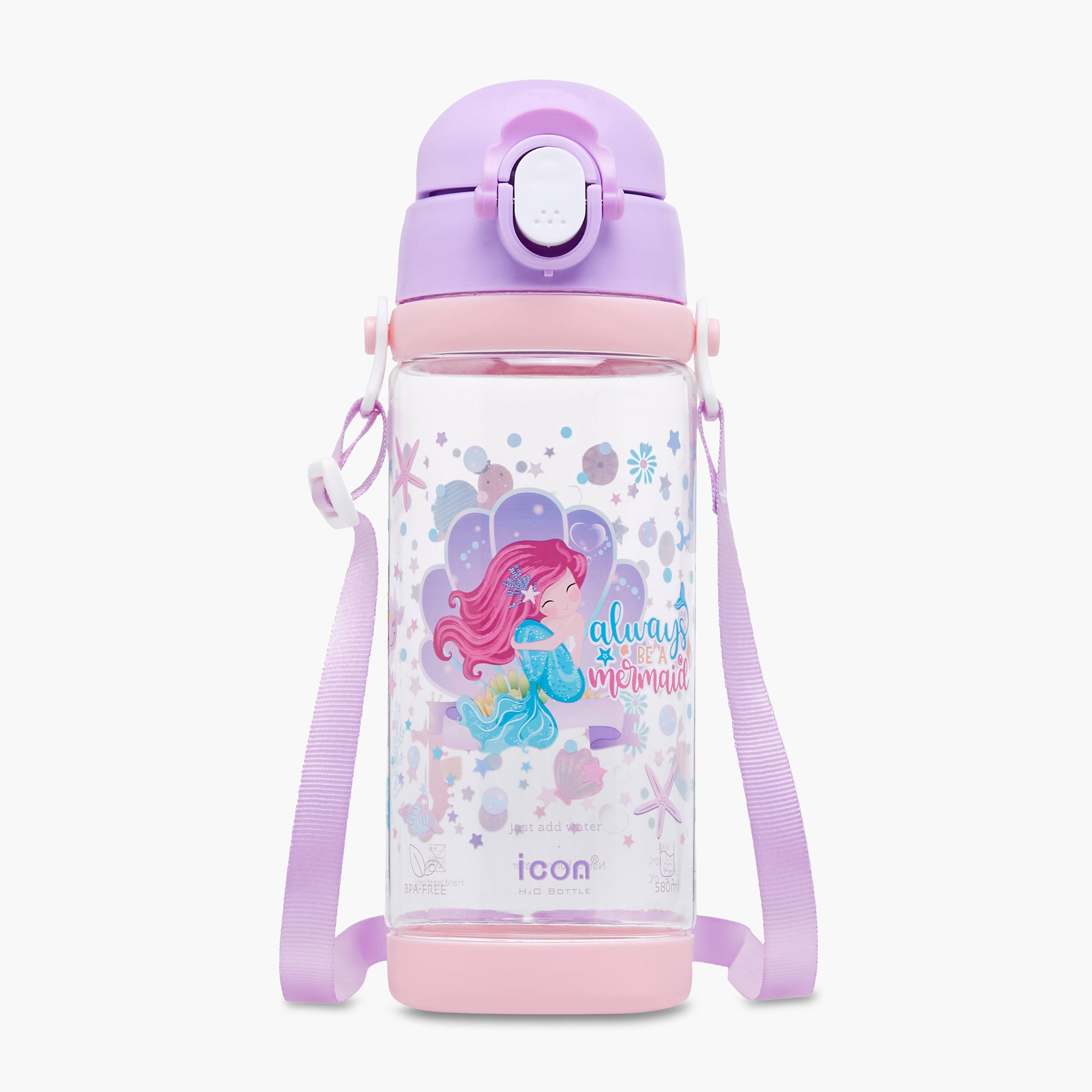 icon Mermaid Plastic Water Bottle with BPA-Free – 580 ml-promo_LS20_OMN-image-1