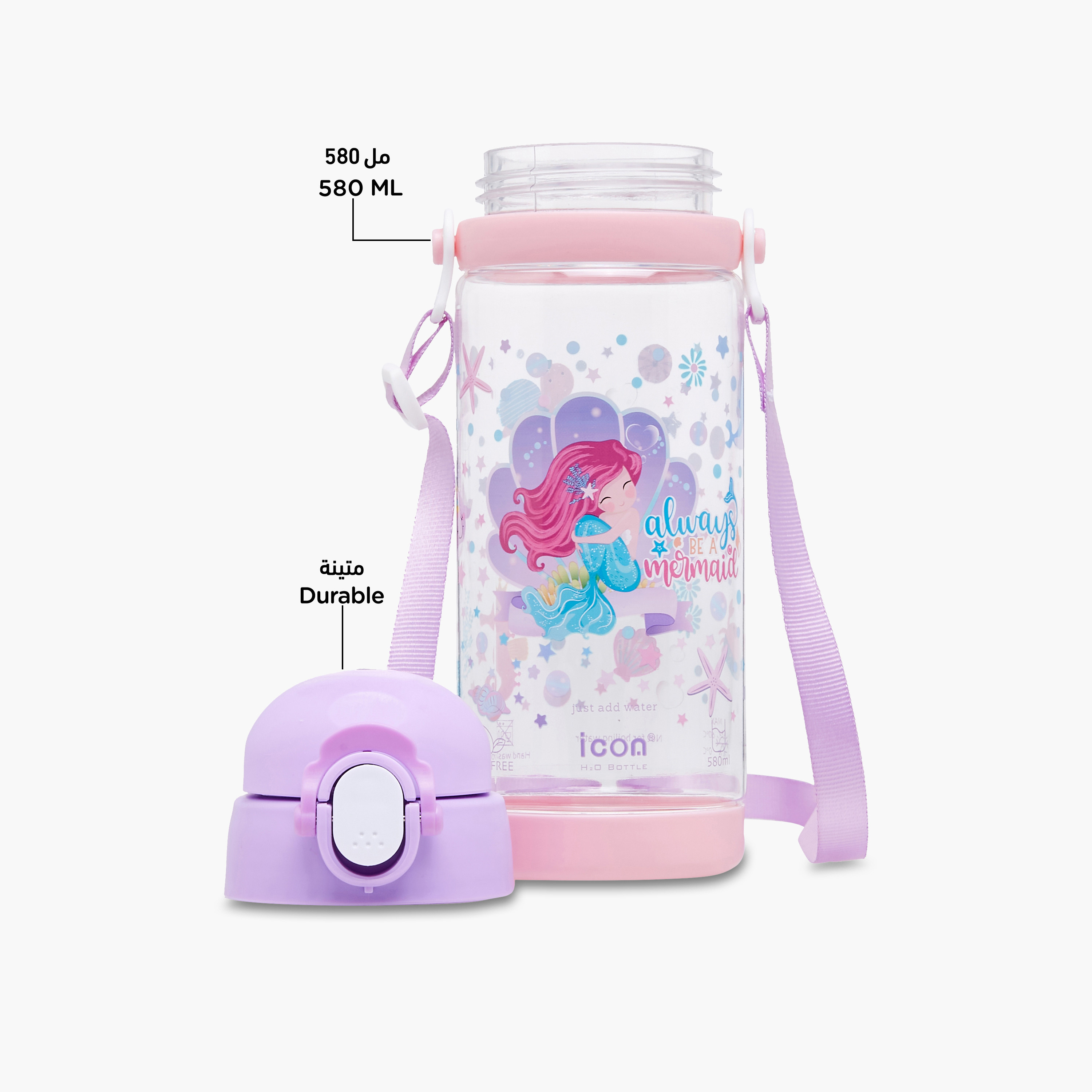 icon Mermaid Plastic Water Bottle with BPA-Free – 580 ml-promo_LS20_OMN-image-4