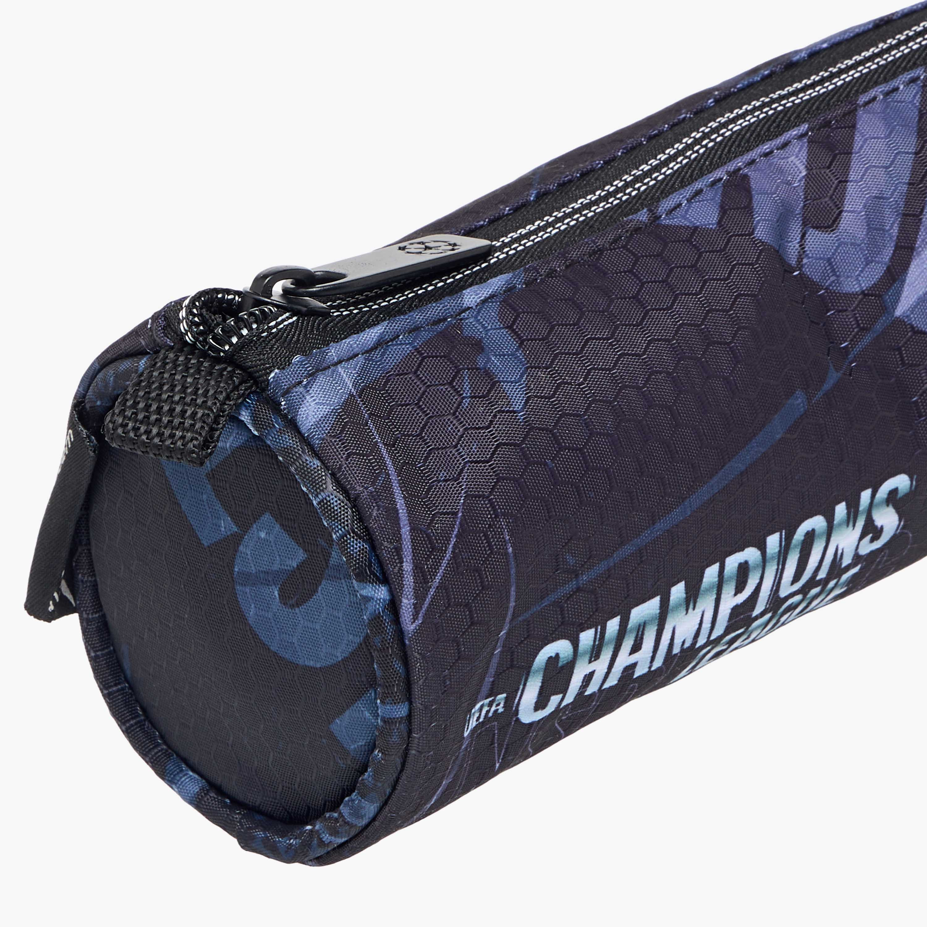 Champions League Printed Pencil Pouch with Zip Closure-school-stationery-pencilcases-image-4