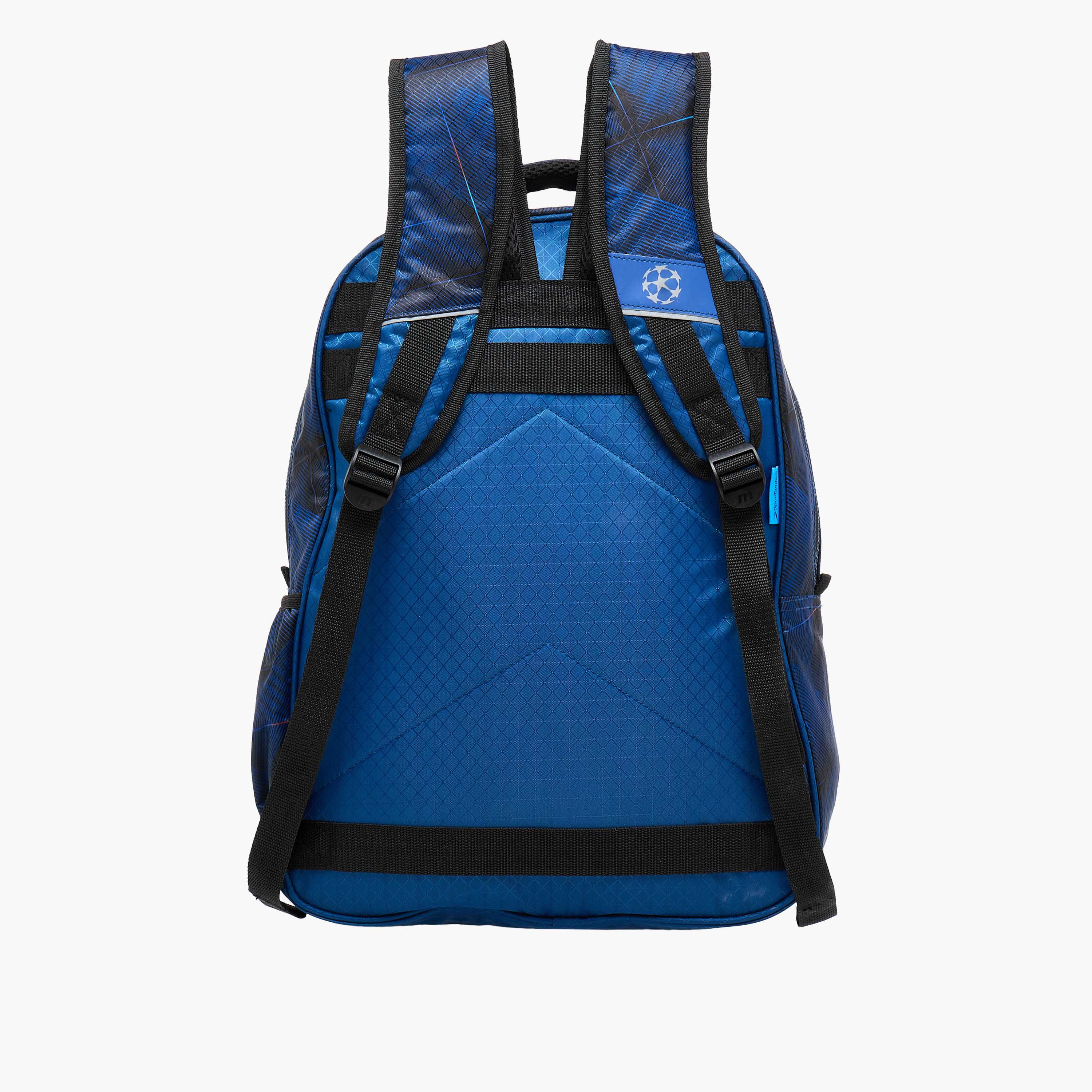 Champions League Printed Backpack with Adjustable Straps and Zip Closure - 34x15x46 cms-school-bagsandbackpacks-backpacks-image-4