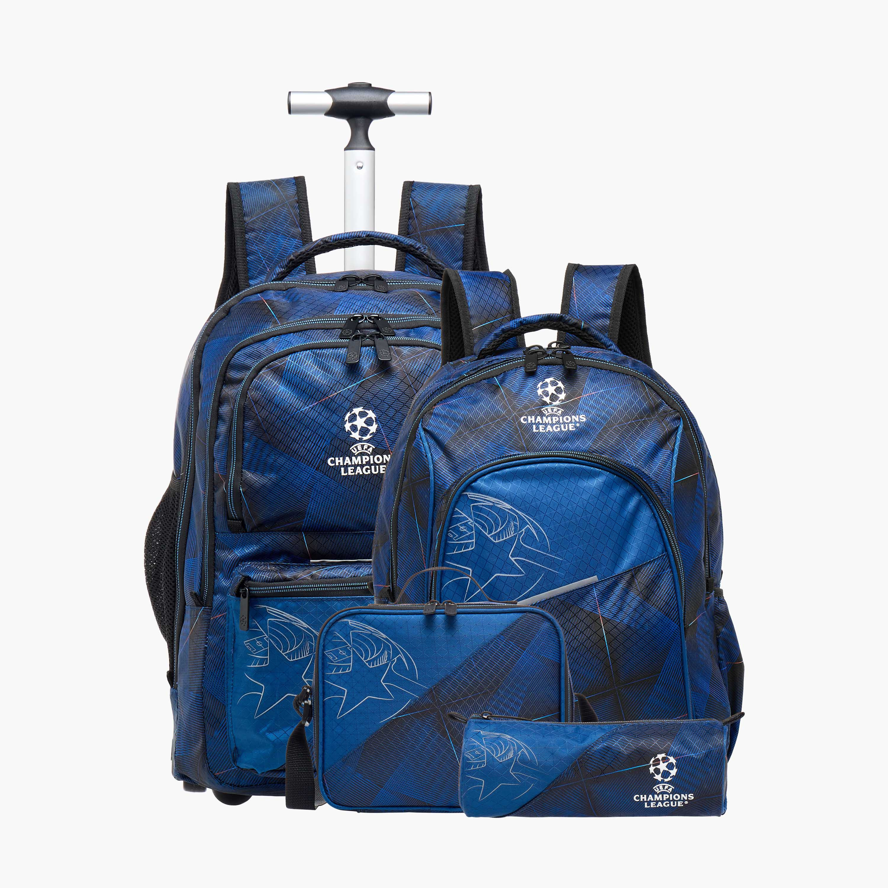 Champions League Football Trolley Bag for Boys 8-13 Years with Retractable Handle -school-bagsandbackpacks-trolleybags-image-12