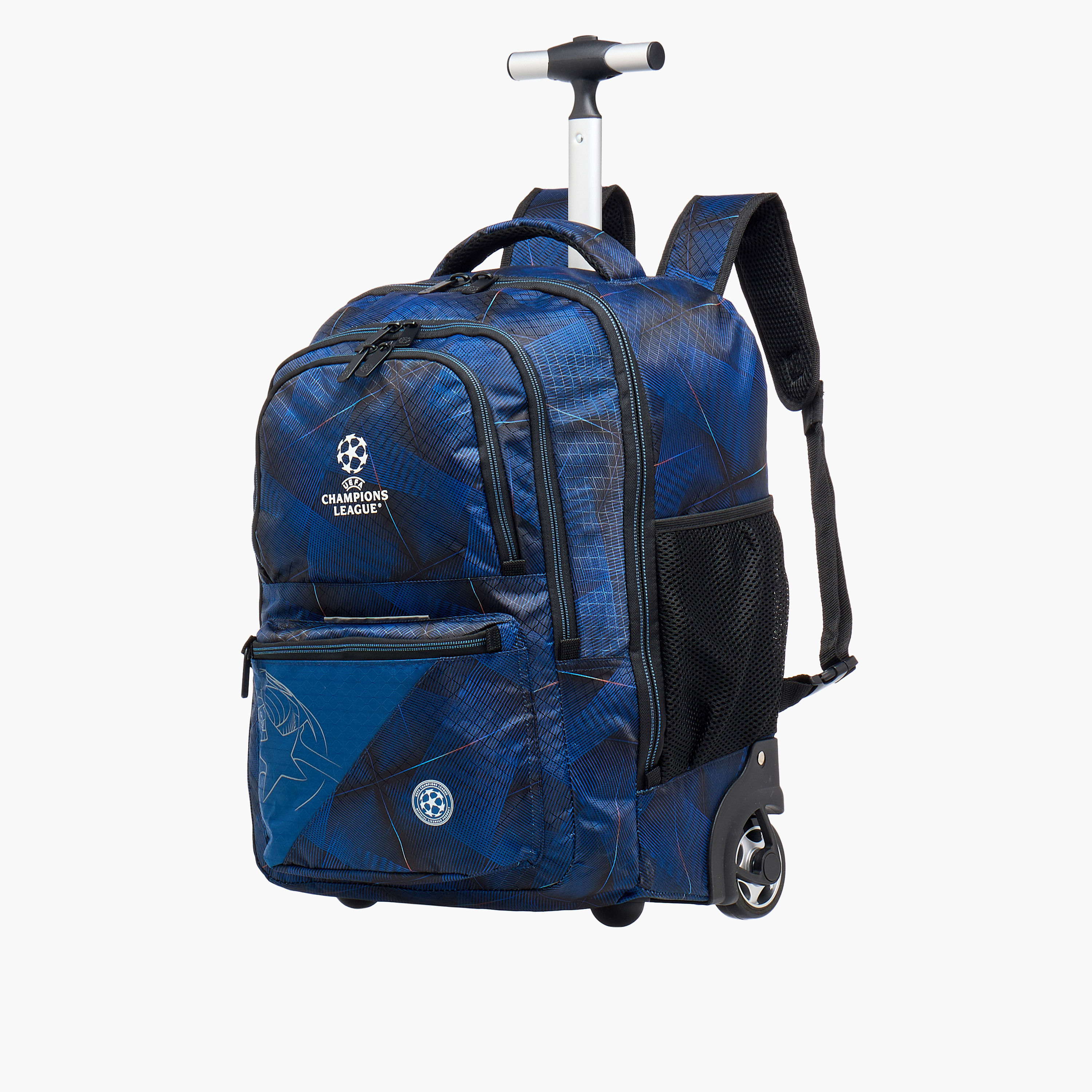 Champions League Football Trolley Bag for Boys 8-13 Years with Retractable Handle -school-bagsandbackpacks-trolleybags-image-3