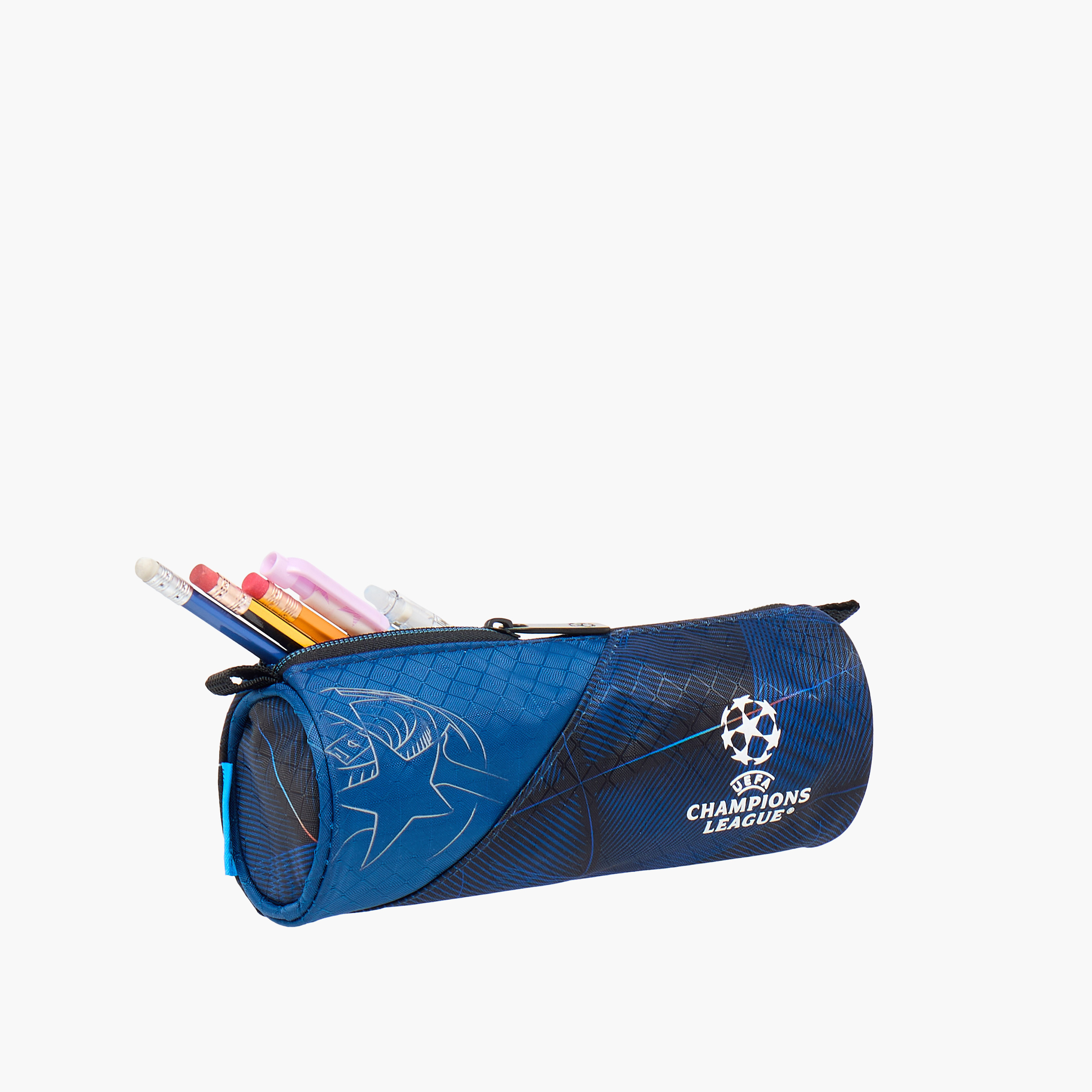 Champions League Printed Pencil Pouch with Zip Closure-school-stationery-pencilcases-image-5
