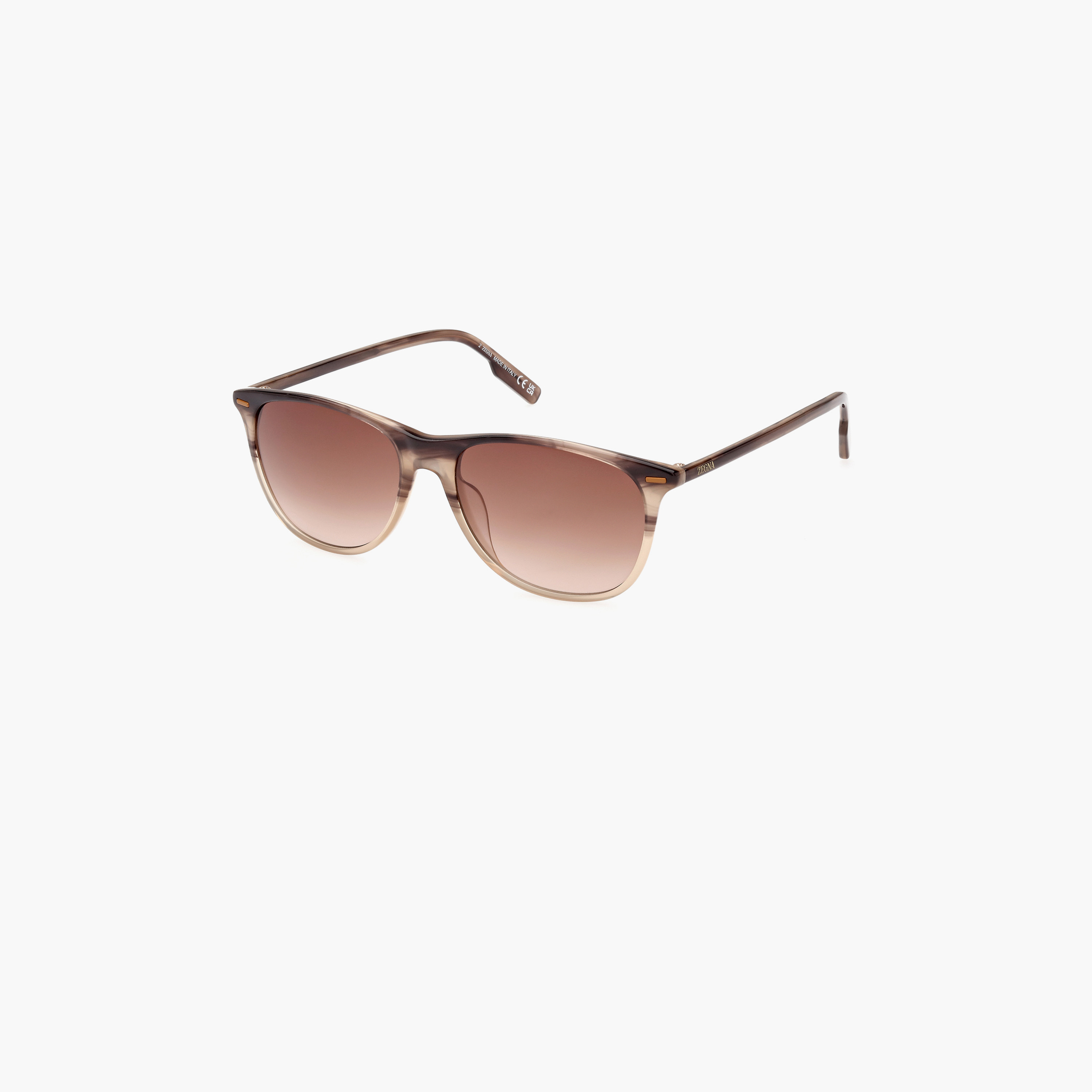Zegna 55 MM Gradient Brown Geometric Sunglasses EZ021748F55-men-sunglasses-image-1