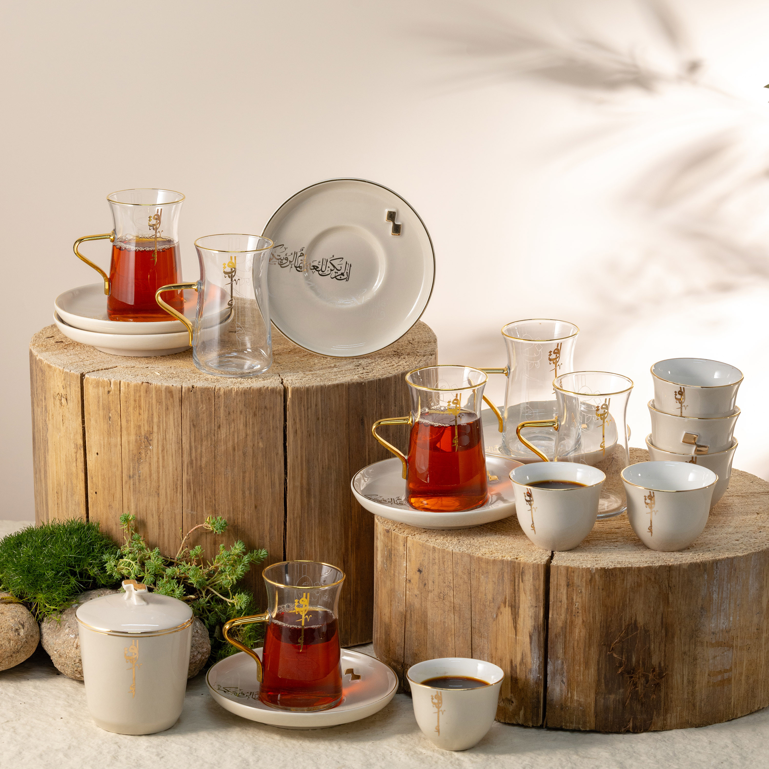 Otantik Lqaa 19-Piece Tea Cup and Saucer Set-household-dining-teaandcoffee-teaandcoffeesets-image-1