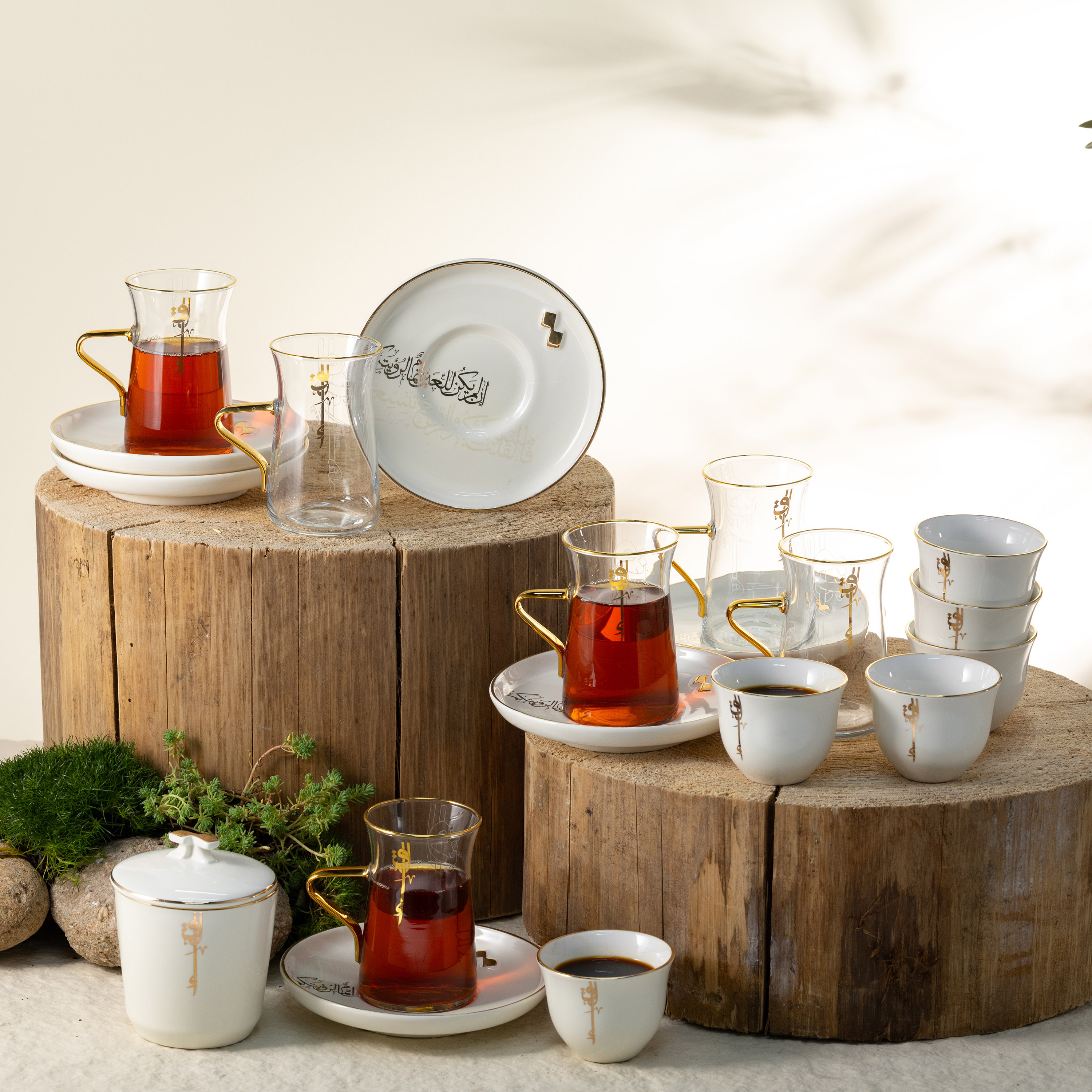 Otantik Lqaa 19-Piece Tea Cup and Saucer Set-household-dining-teaandcoffee-teaandcoffeesets-image-1