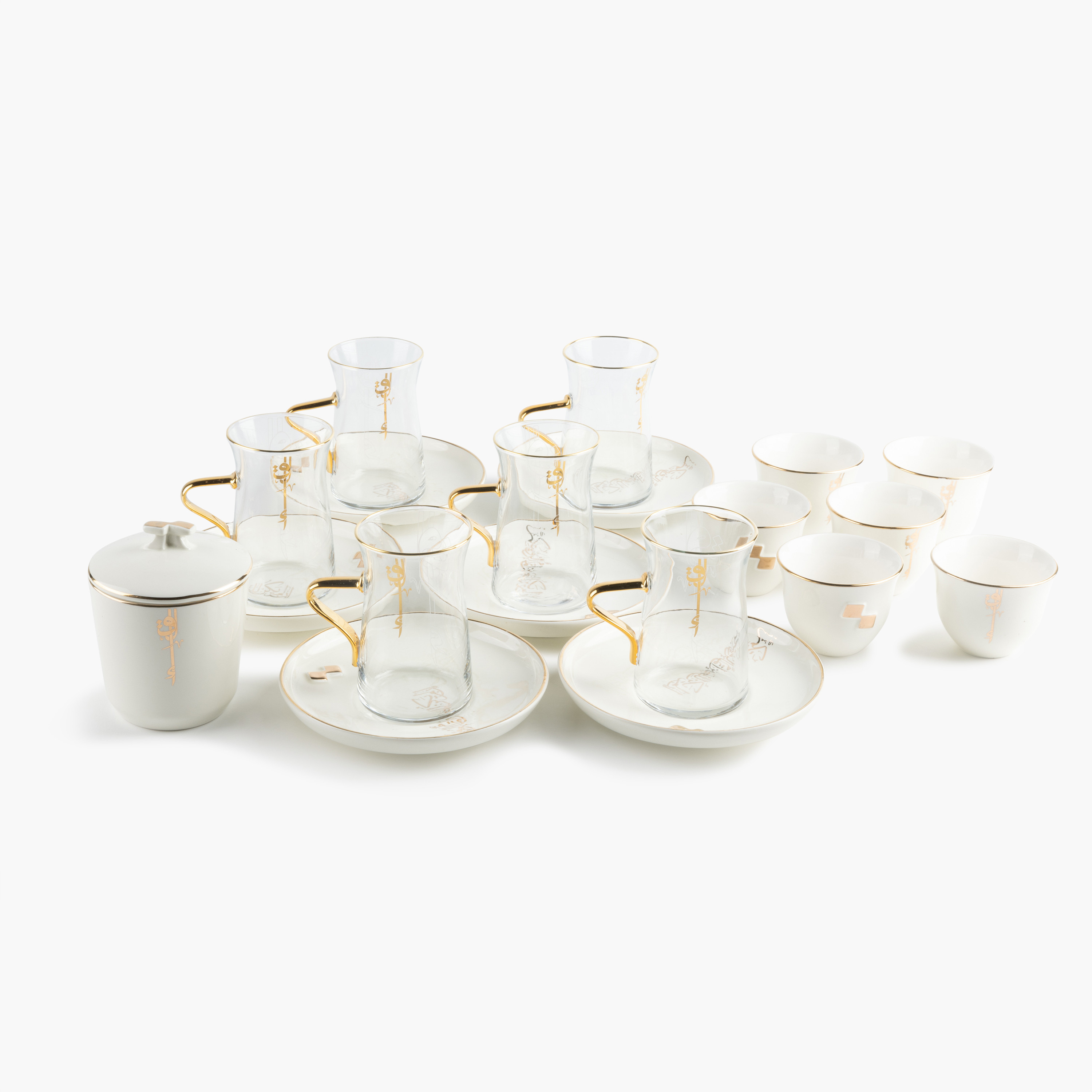 Otantik Lqaa 19-Piece Tea Cup and Saucer Set-household-dining-teaandcoffee-teaandcoffeesets-image-3