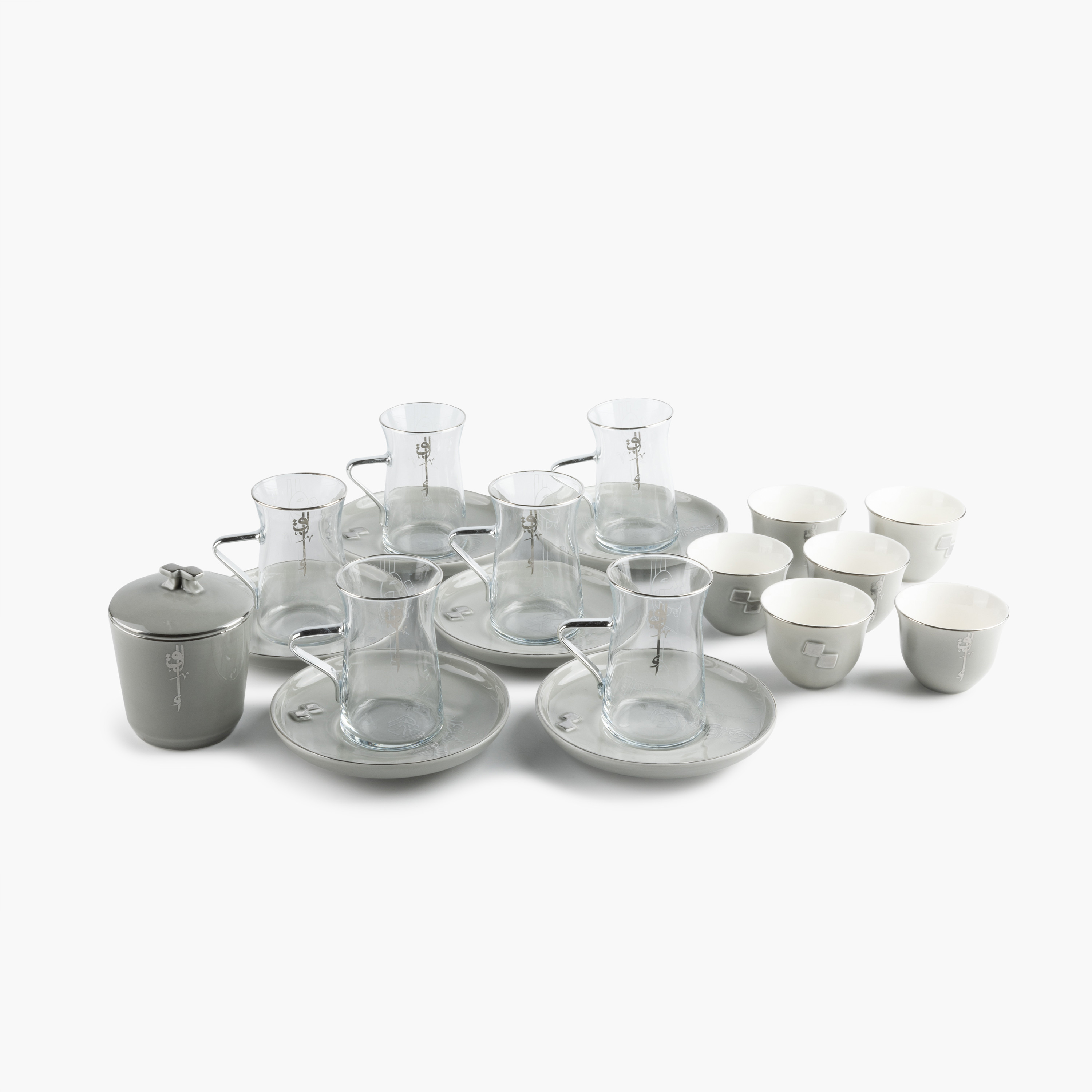 Otantik Lqaa 19-Piece Cup and Saucer Set with Sugar Pot-household-dining-teaandcoffee-teaandcoffeesets-image-3